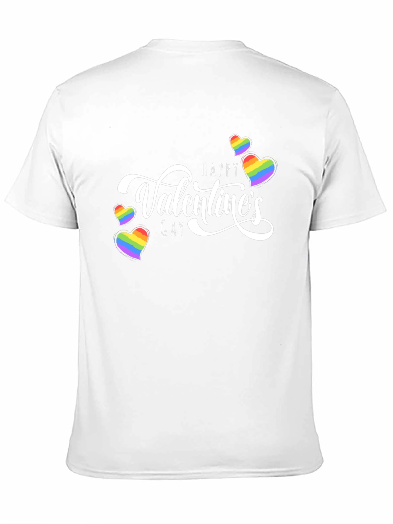 Black Happy Gay Valentine's Rainbow Heart T-Shirt view 11