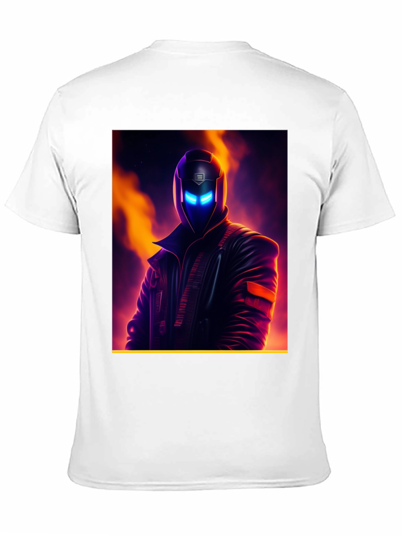 Black Cyberpunk Character Graphic Tee - Men's Black T-Shirt view 11