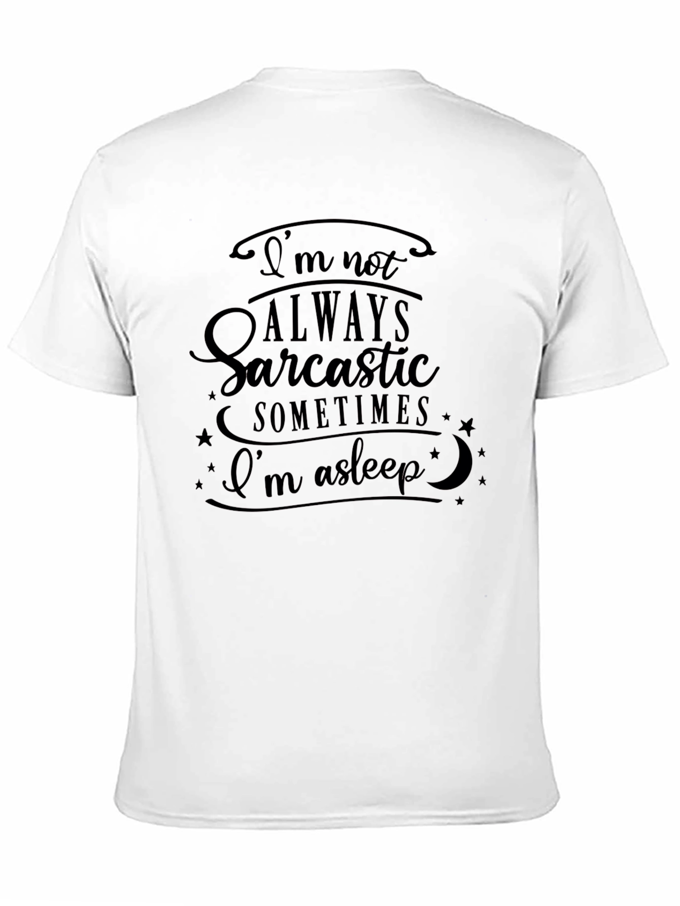 Black Sarcastic Humor Graphic Tee - Black Cotton view 11