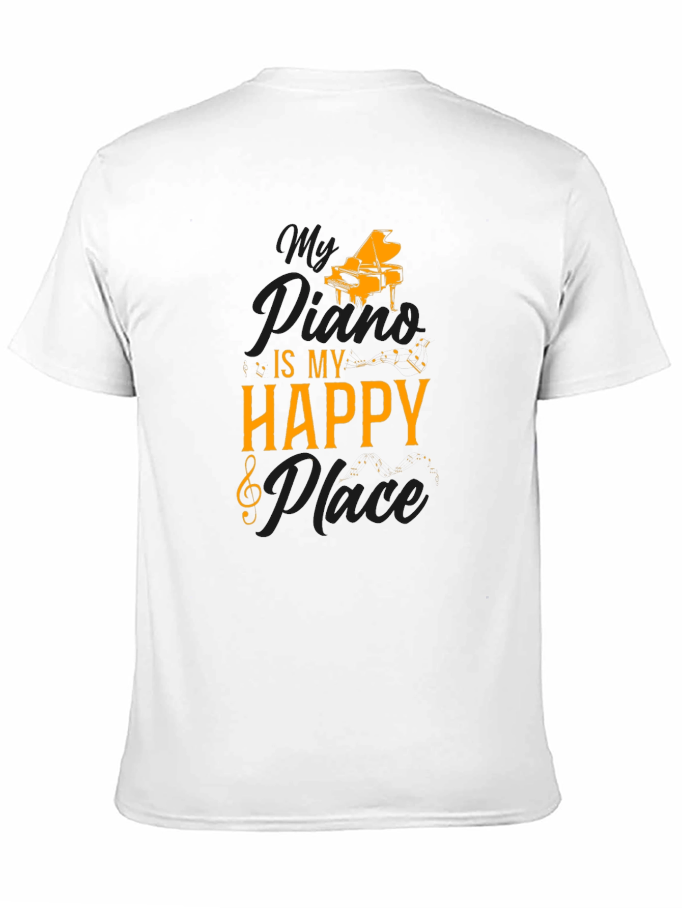 Black My Piano Is My Happy Place T-Shirt view 11