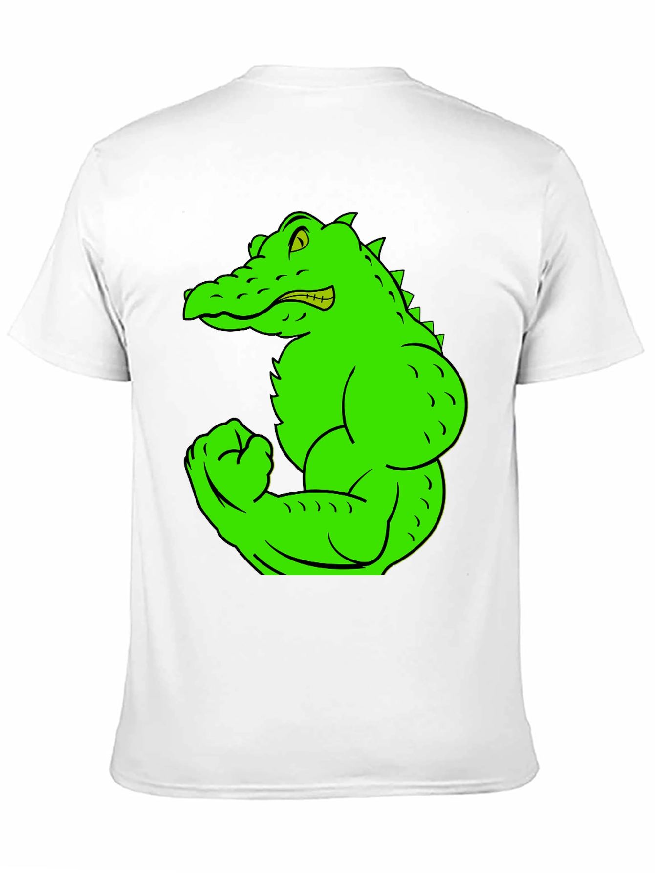 Black Muscle Gator Graphic Tee - Black Cotton T-Shirt view 11