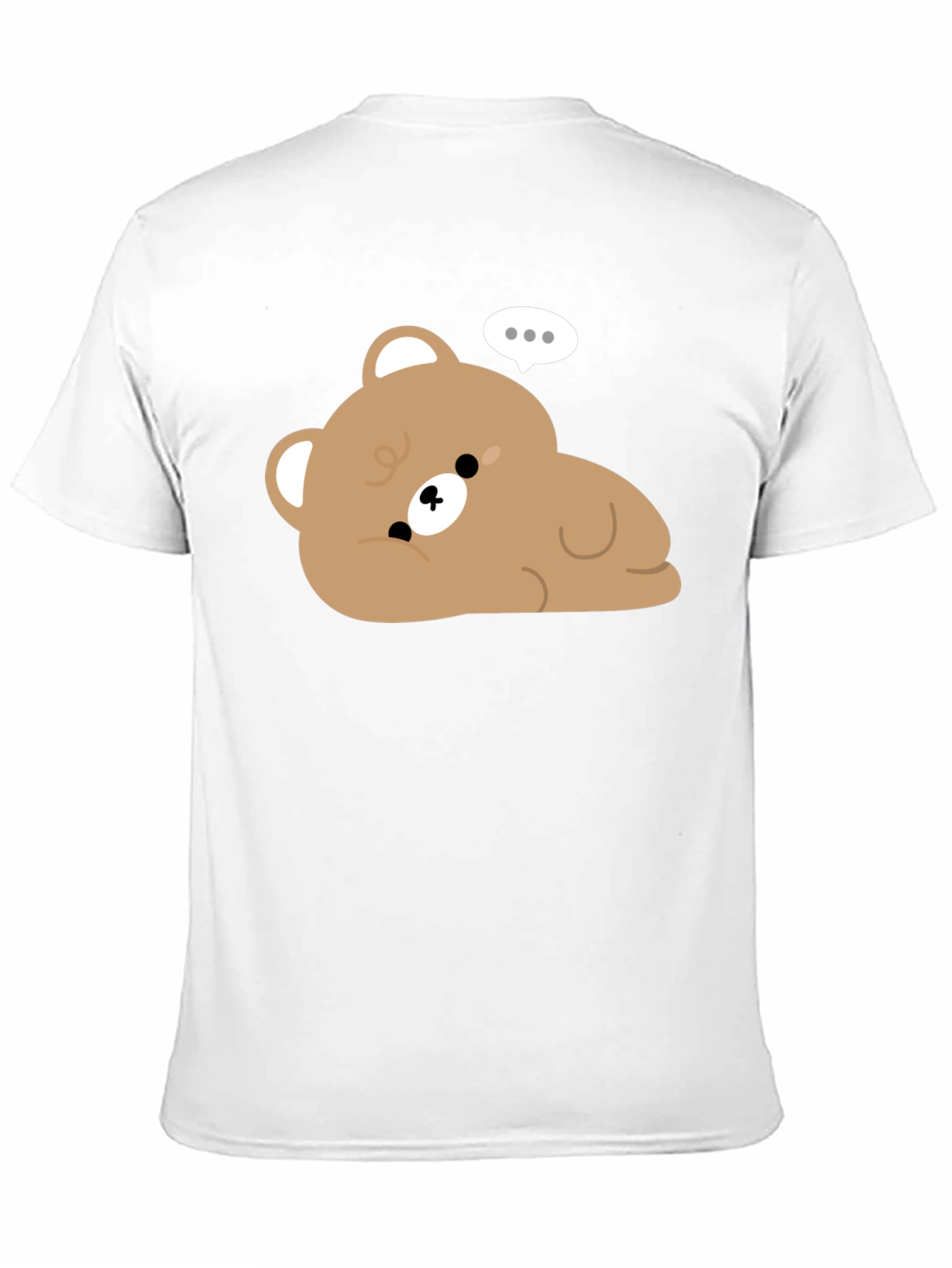 Black Cute Cartoon Bear Graphic Black T-Shirt view 11