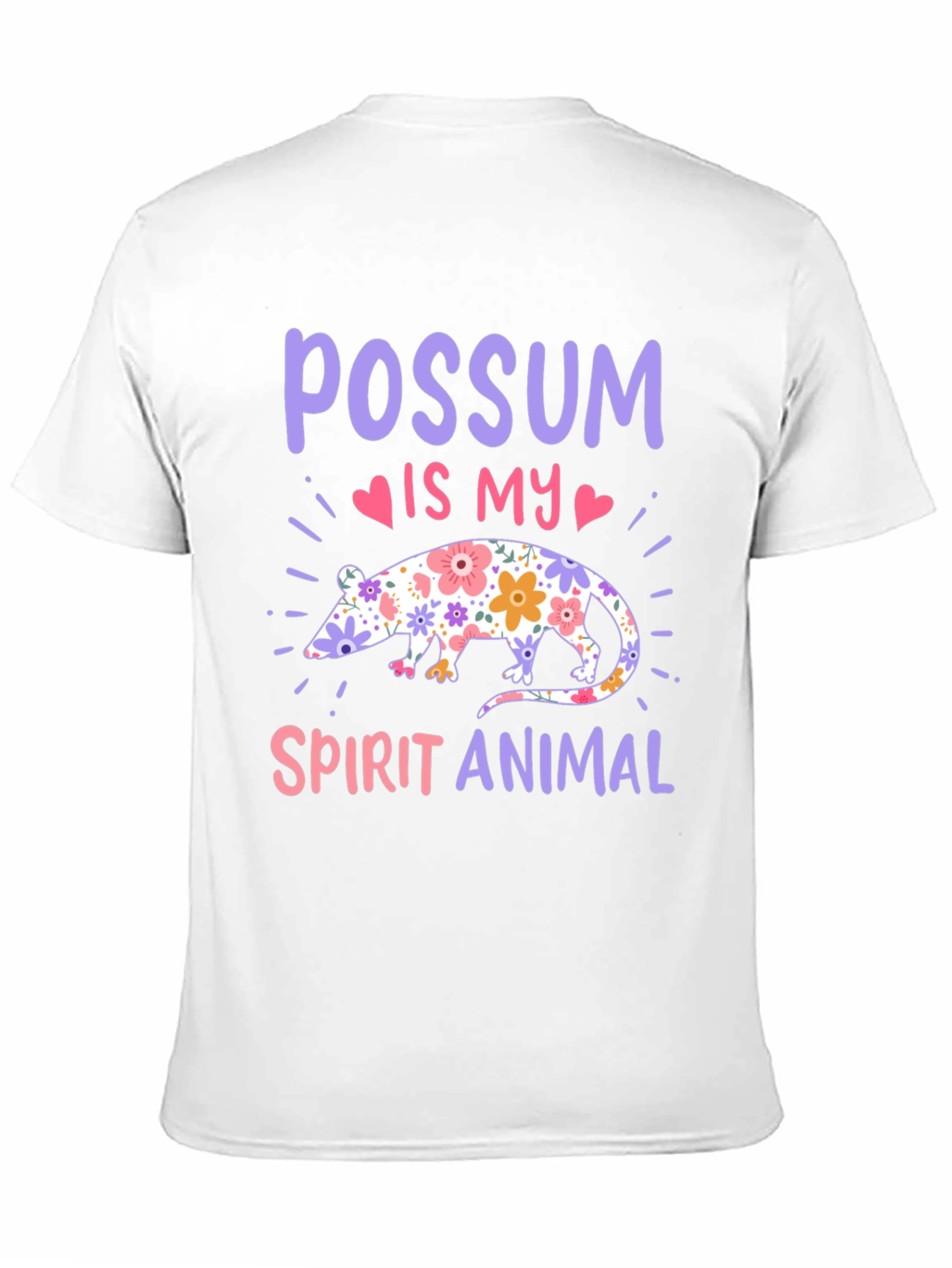 Black Possum Spirit Animal T-Shirt - Floral Possum Design view 11