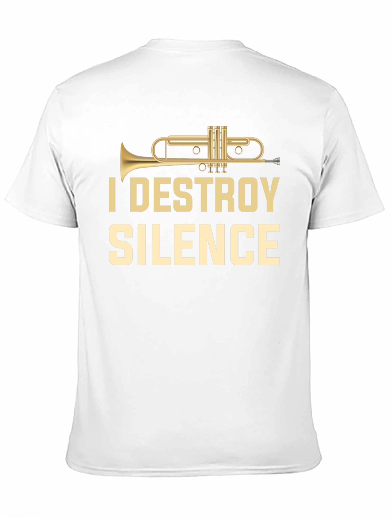 Black I Destroy Silence Trumpet T-Shirt view 11