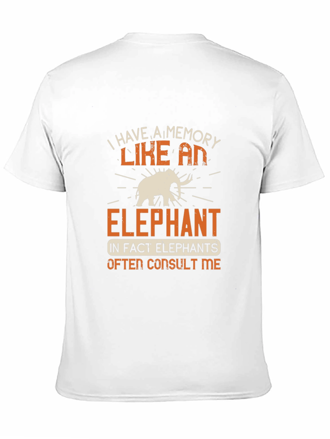 Black Memory Like An Elephant Graphic T-Shirt view 11
