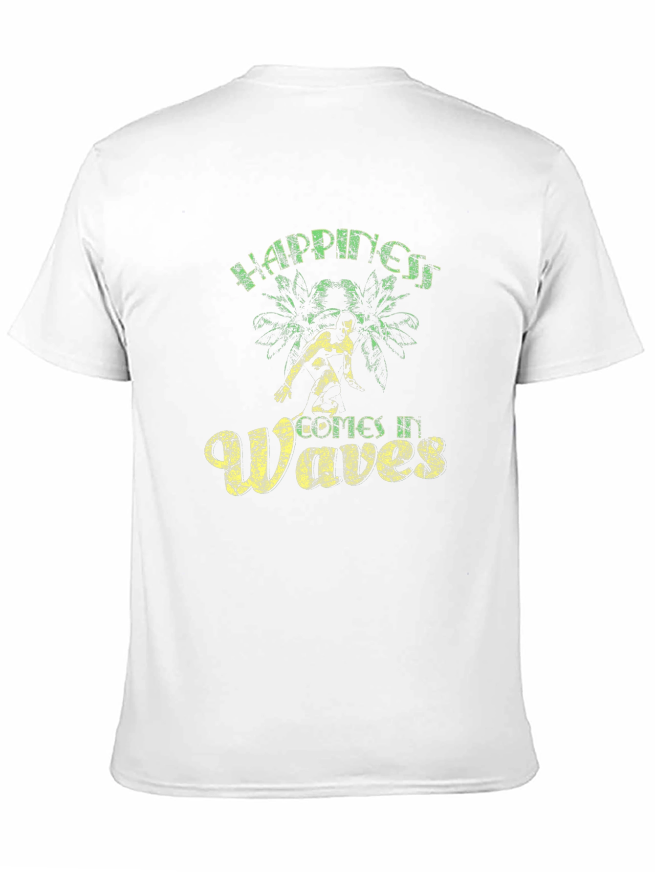 Black Happiness Comes In Waves Black Graphic Tee view 11
