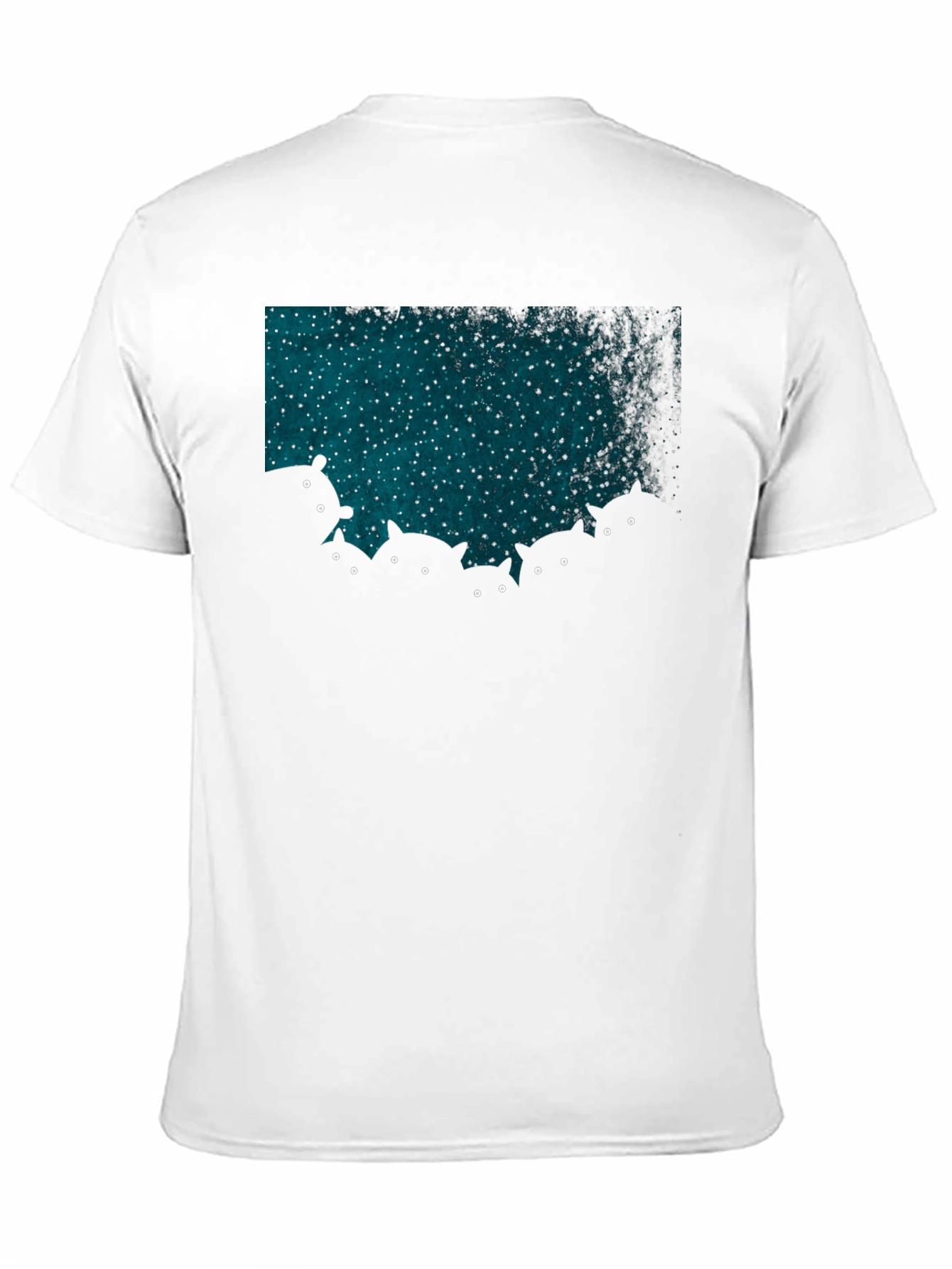 Black Mysterious Cats T-Shirt - Stargazing Cats Design view 11