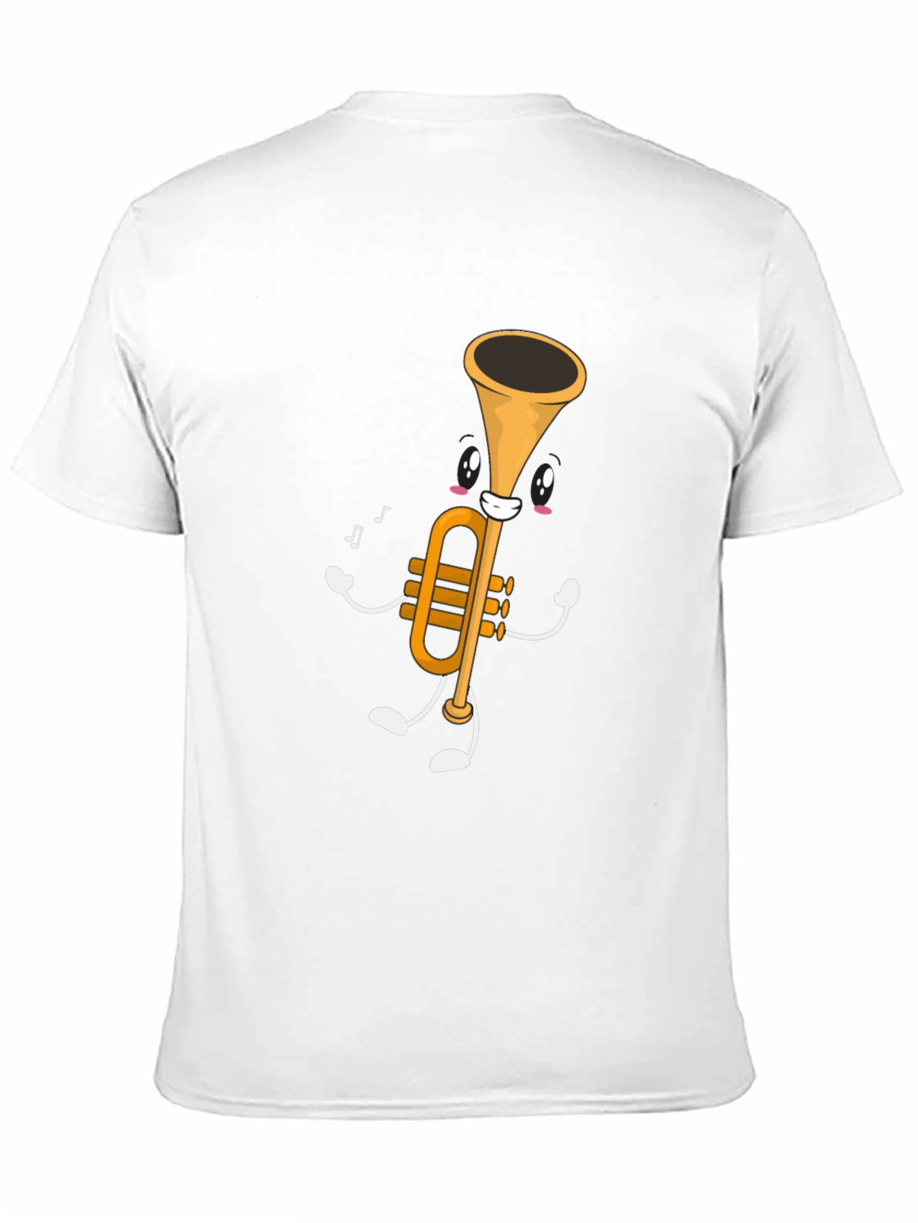 Black Musical Trumpet Graphic Tee - Black Cotton T-Shirt view 11