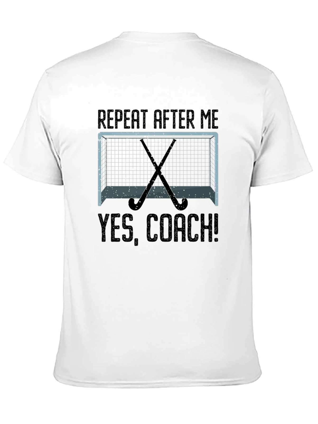Black Yes, Coach! Hockey Graphic T-Shirt view 11