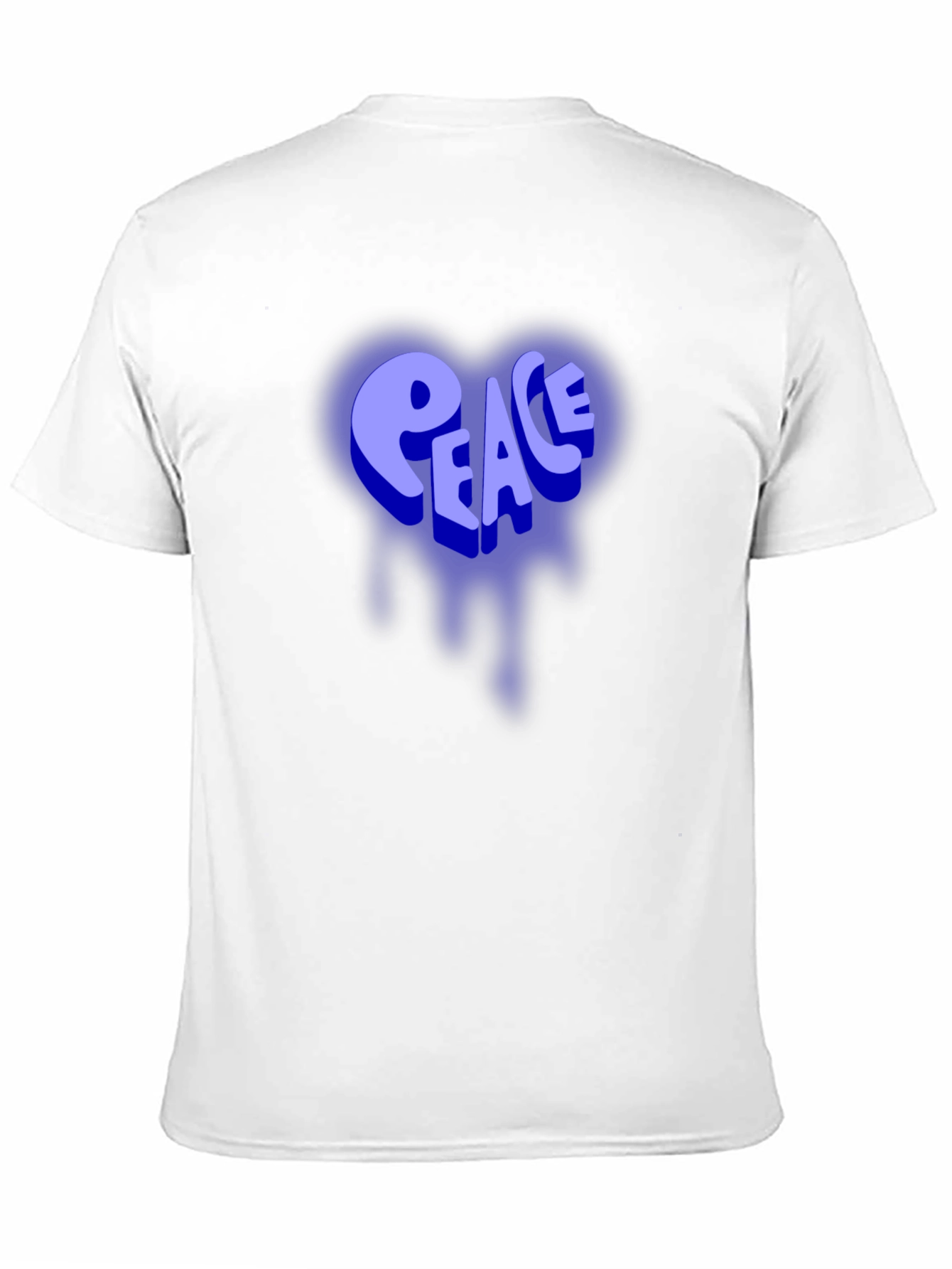 Black Peace Heart Design Black T-Shirt view 11