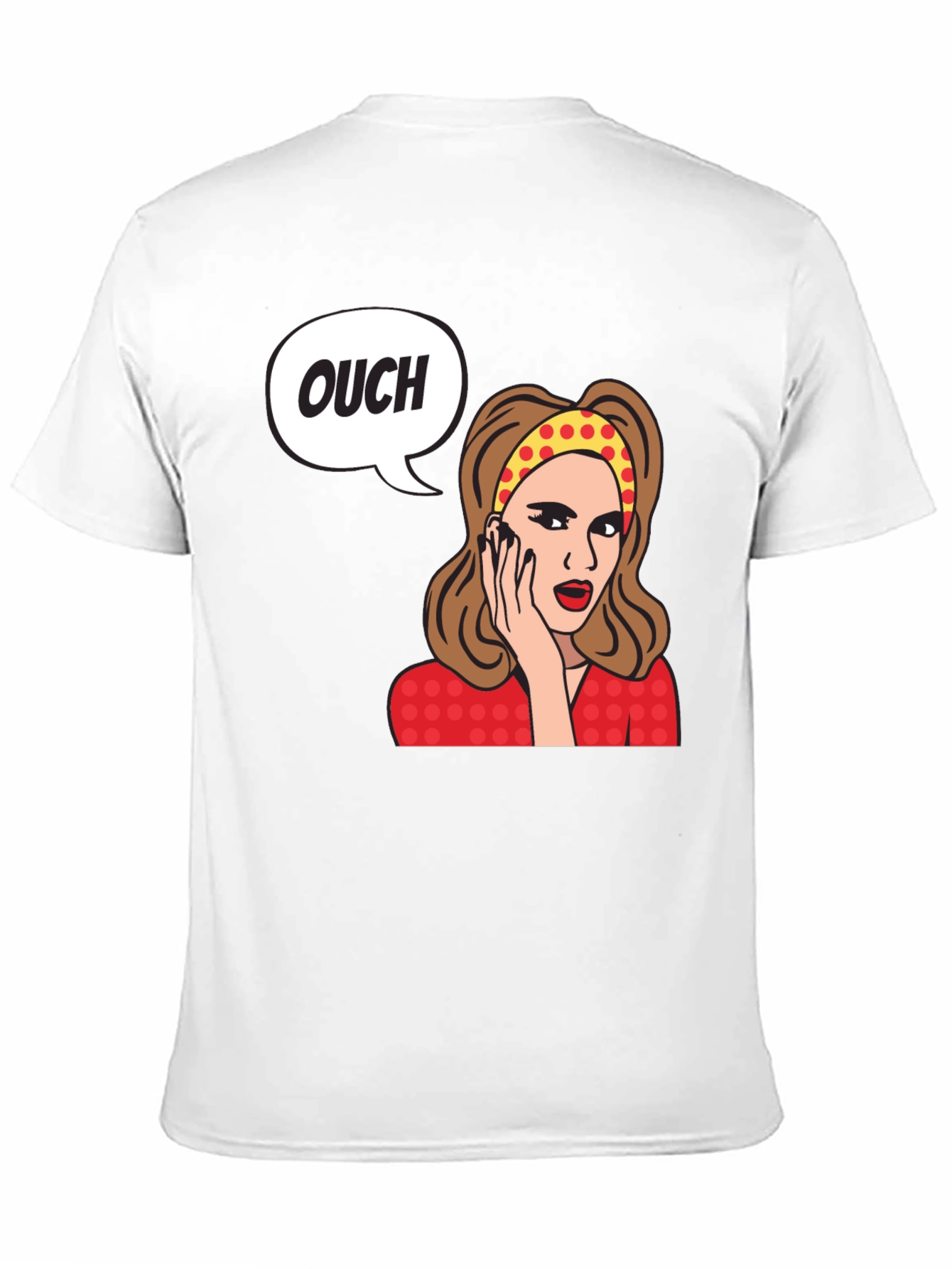 Black Ouch! Retro Cartoon Graphic T-Shirt view 11