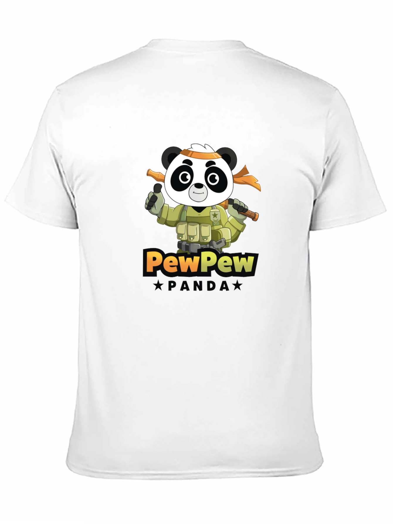 Black PewPew Panda Graphic Tee - Black Crew Neck T-Shirt view 11
