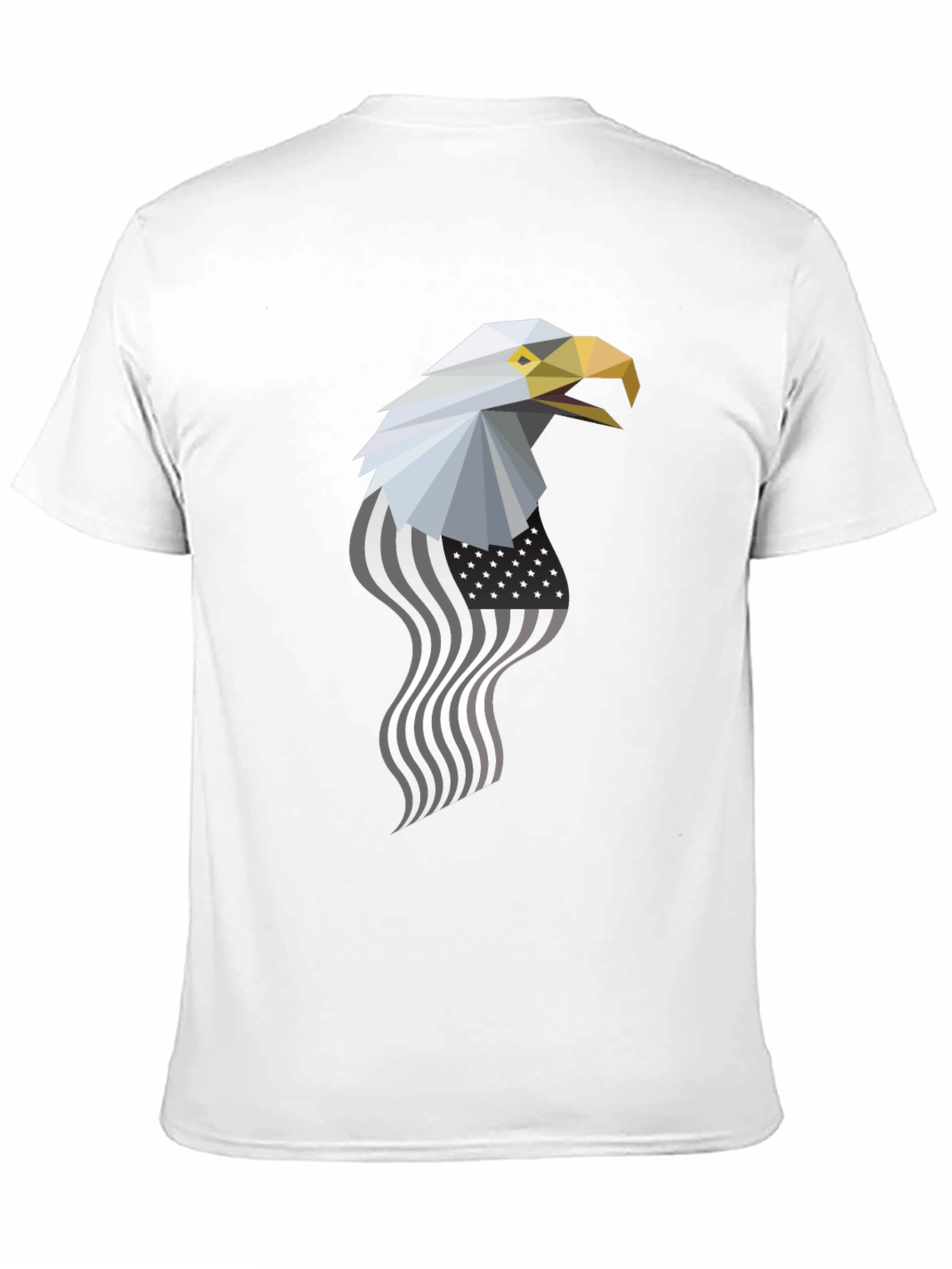 Black Geometric Eagle American Flag Graphic Tee view 11