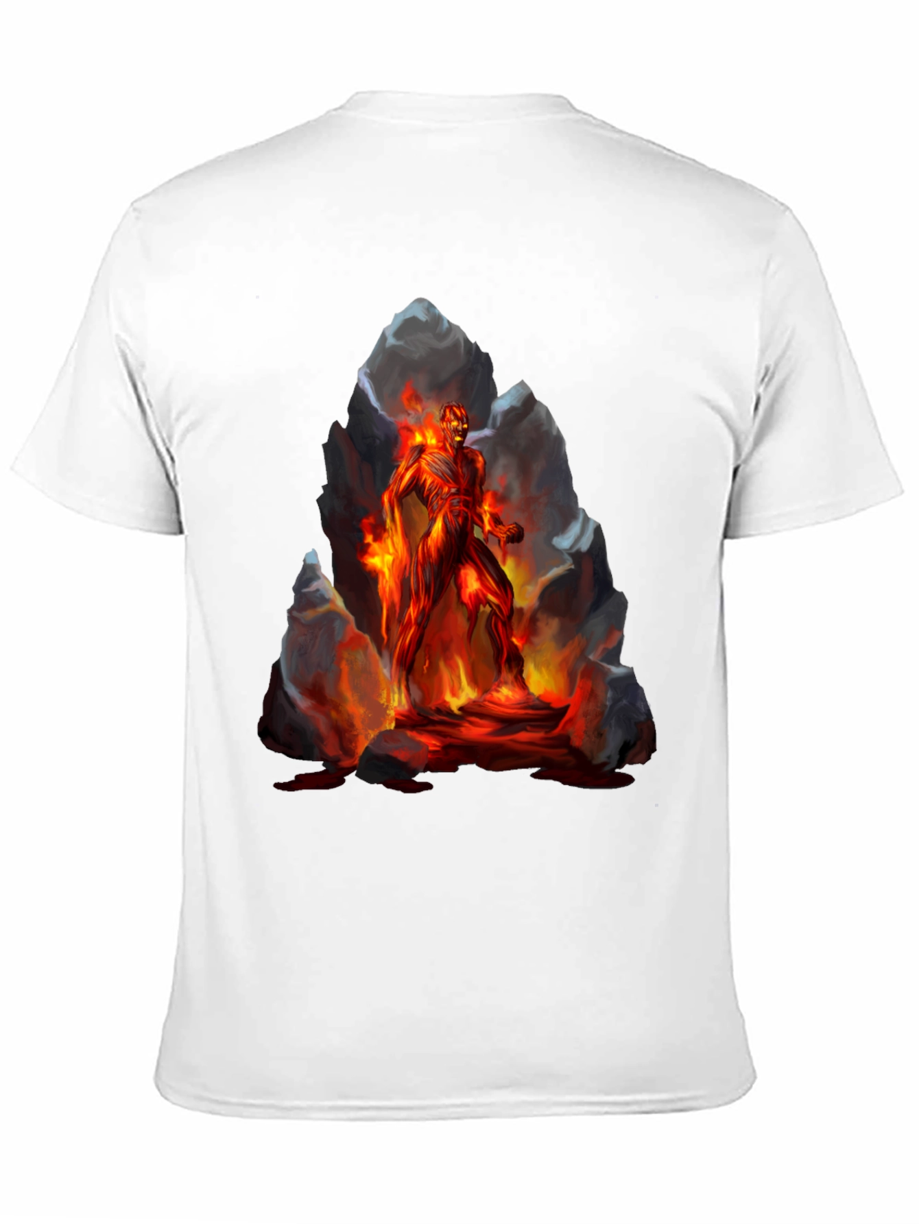 Black Inferno Man Graphic Tee - Fiery Lava Design view 11