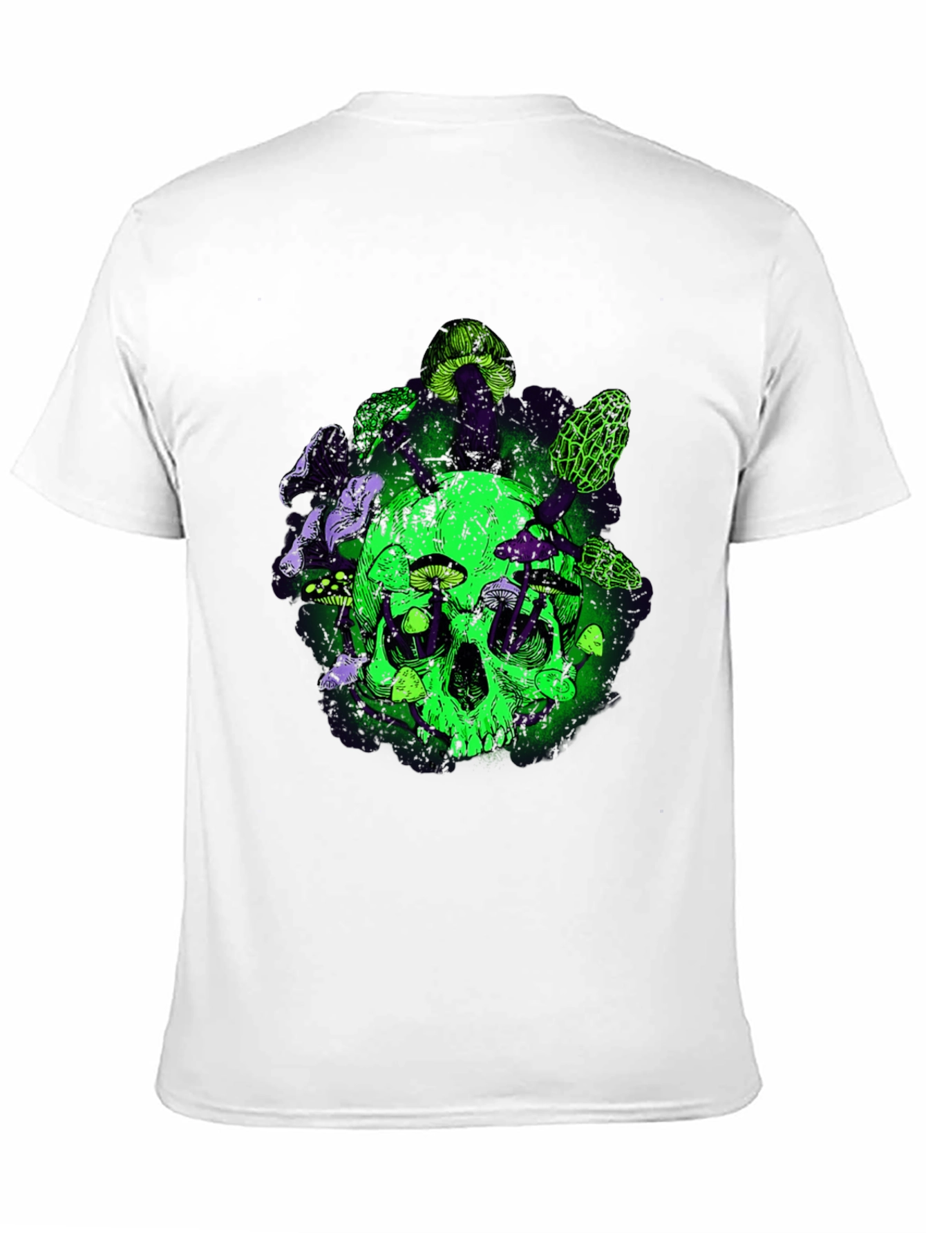 Black Skull & Mushroom Graphic Tee - Unique Design view 11