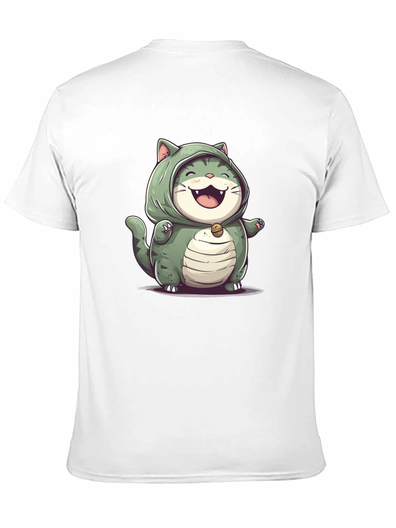 Black Cat In Bulbasaur Costume Black T-Shirt view 11