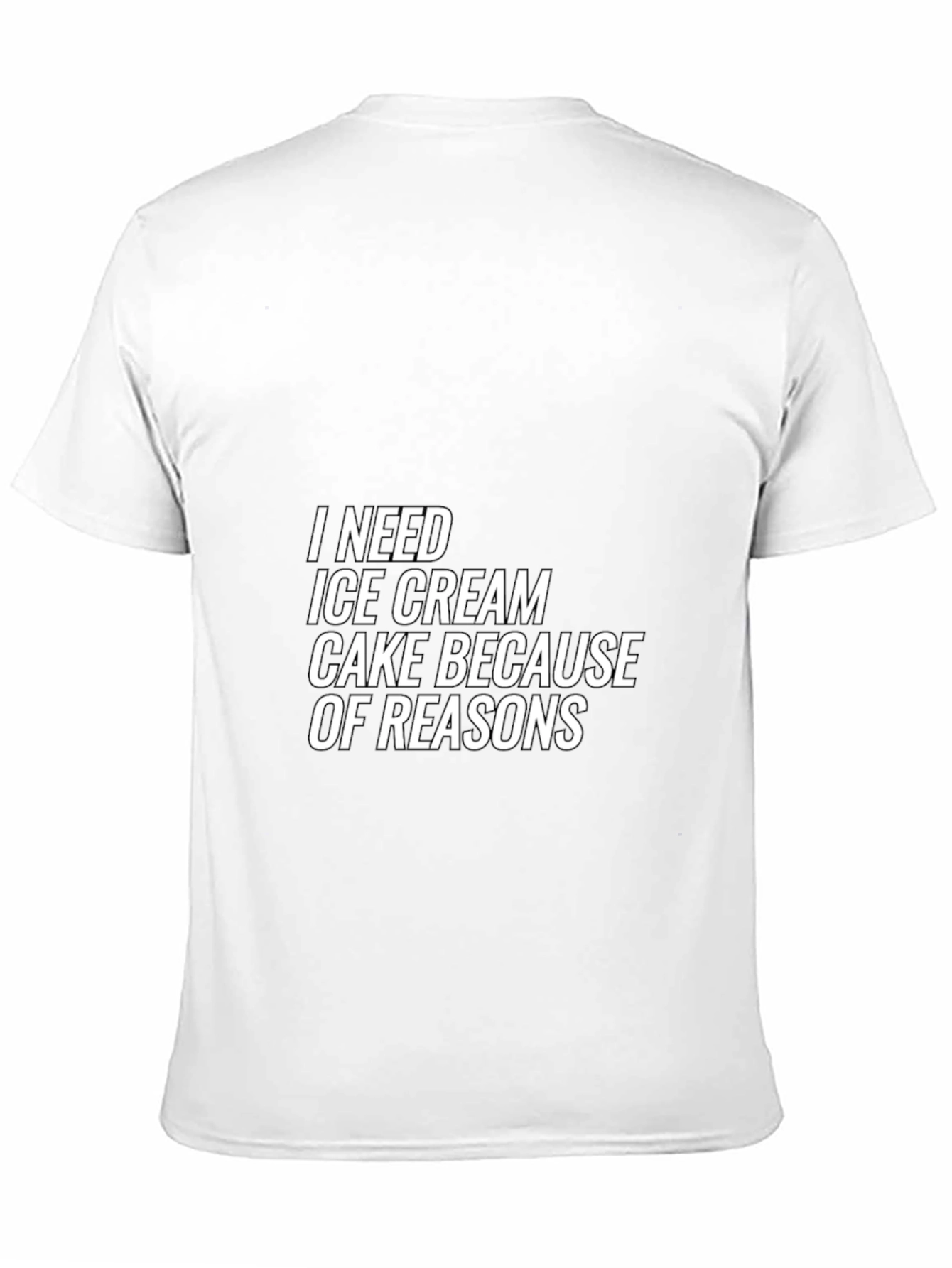 Black I Need Ice Cream Cake Reasons Black T-Shirt view 11