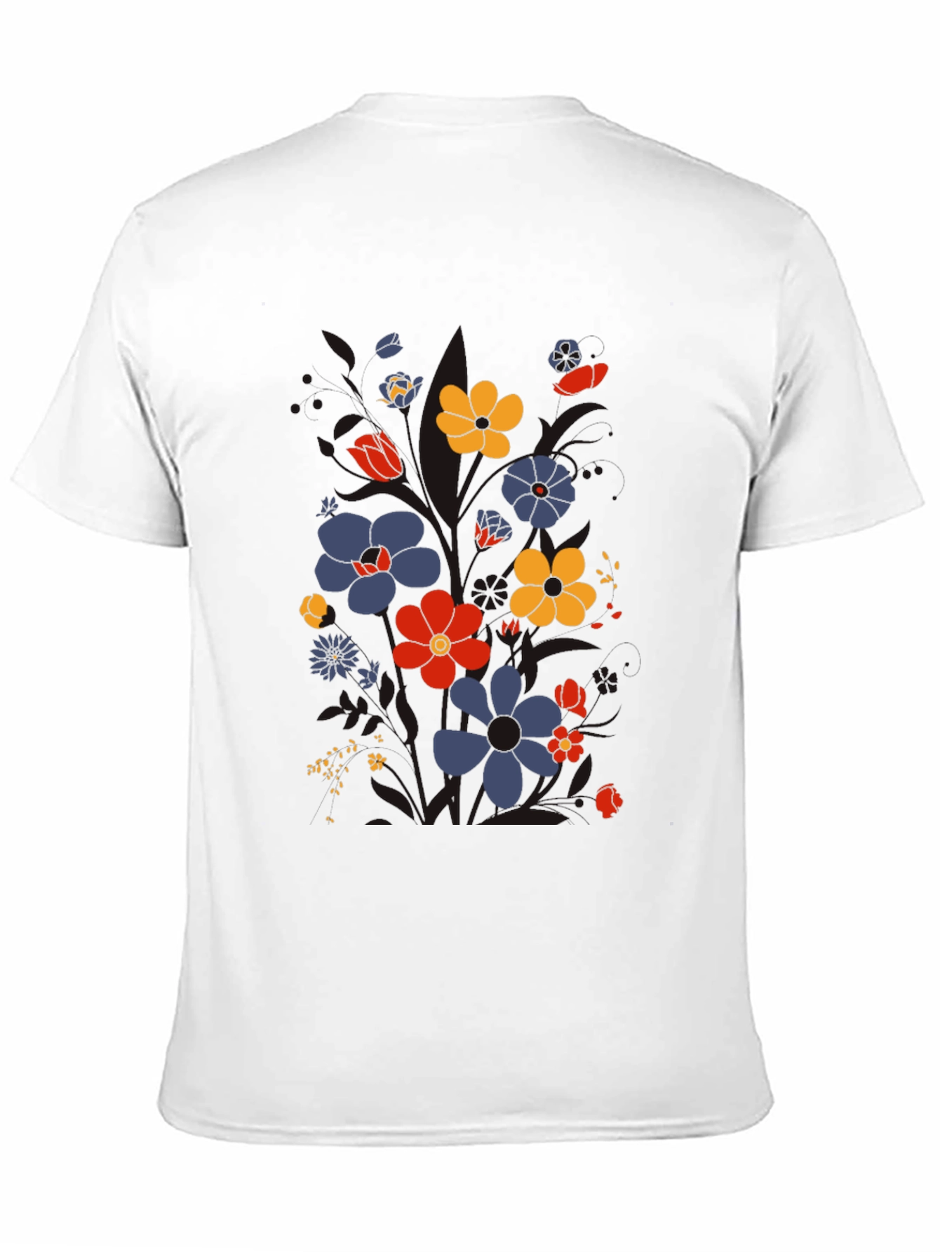 Black Floral Graphic Print T-Shirt - Retro Style view 11