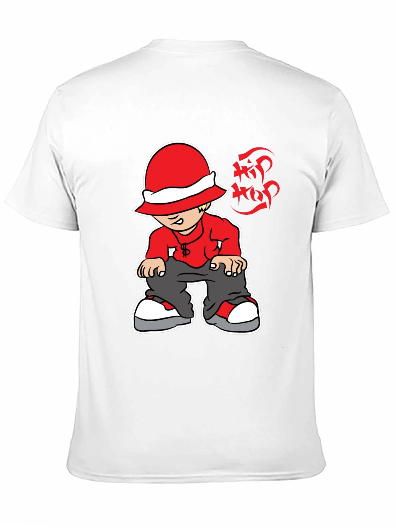 Black Hip Hop Cartoon Graphic Black T-Shirt view 11