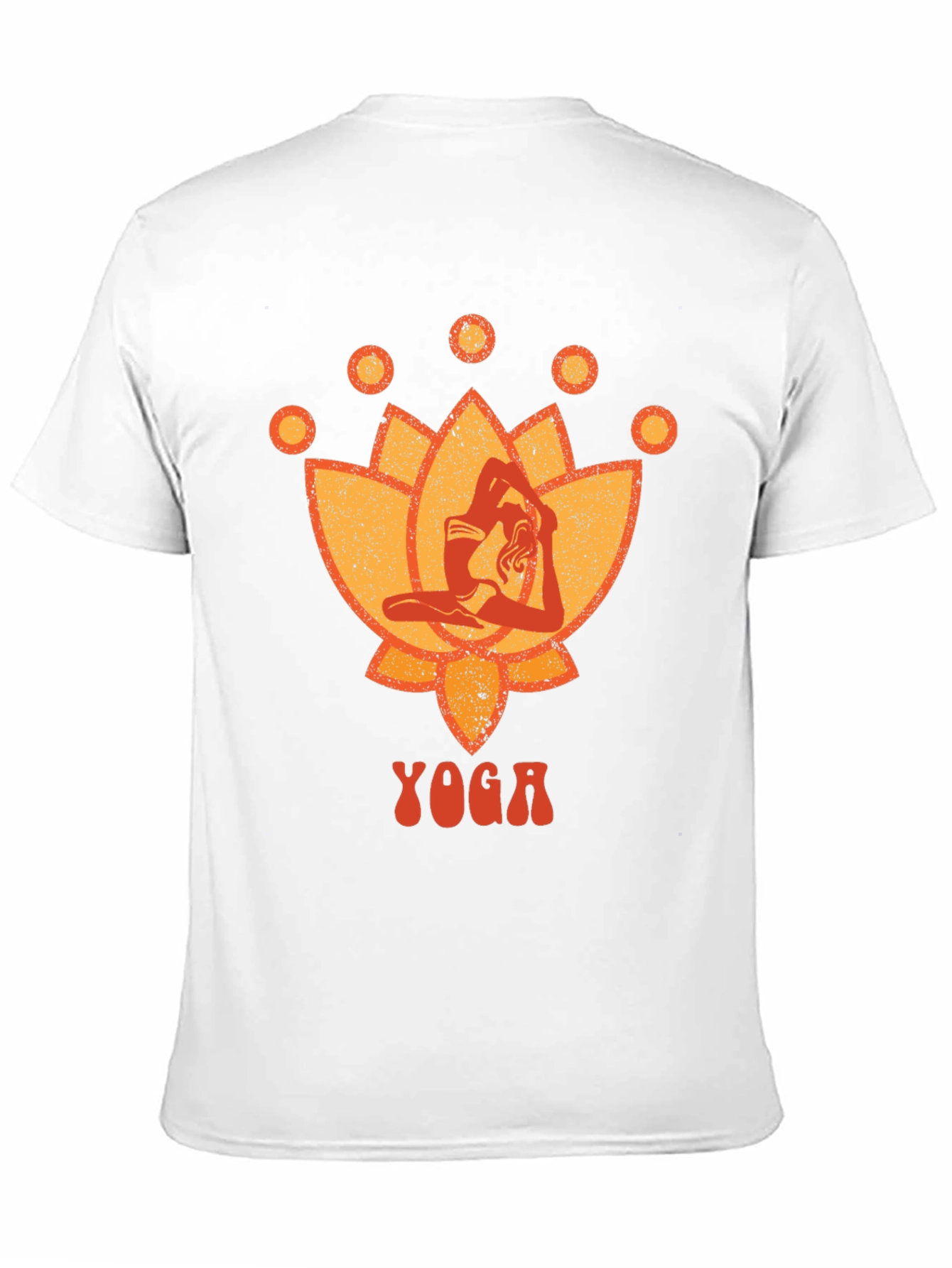 Black Yoga Lotus Graphic Tee - Black Cotton T-Shirt view 11