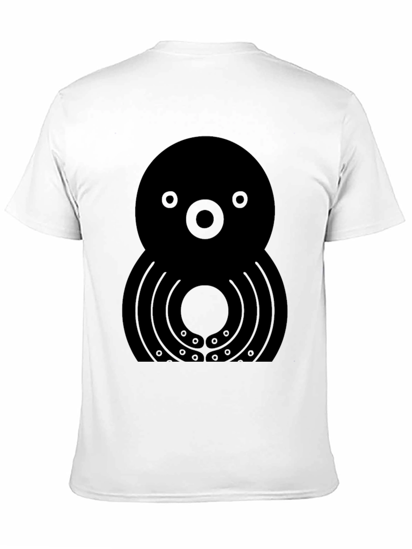 Black Unique Graphic Octopus T-Shirt - Black view 11