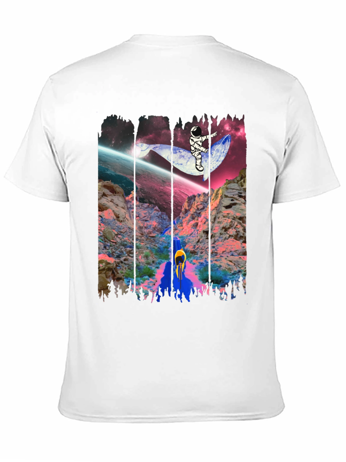 Black Astronaut Whale Ride Graphic Tee view 11