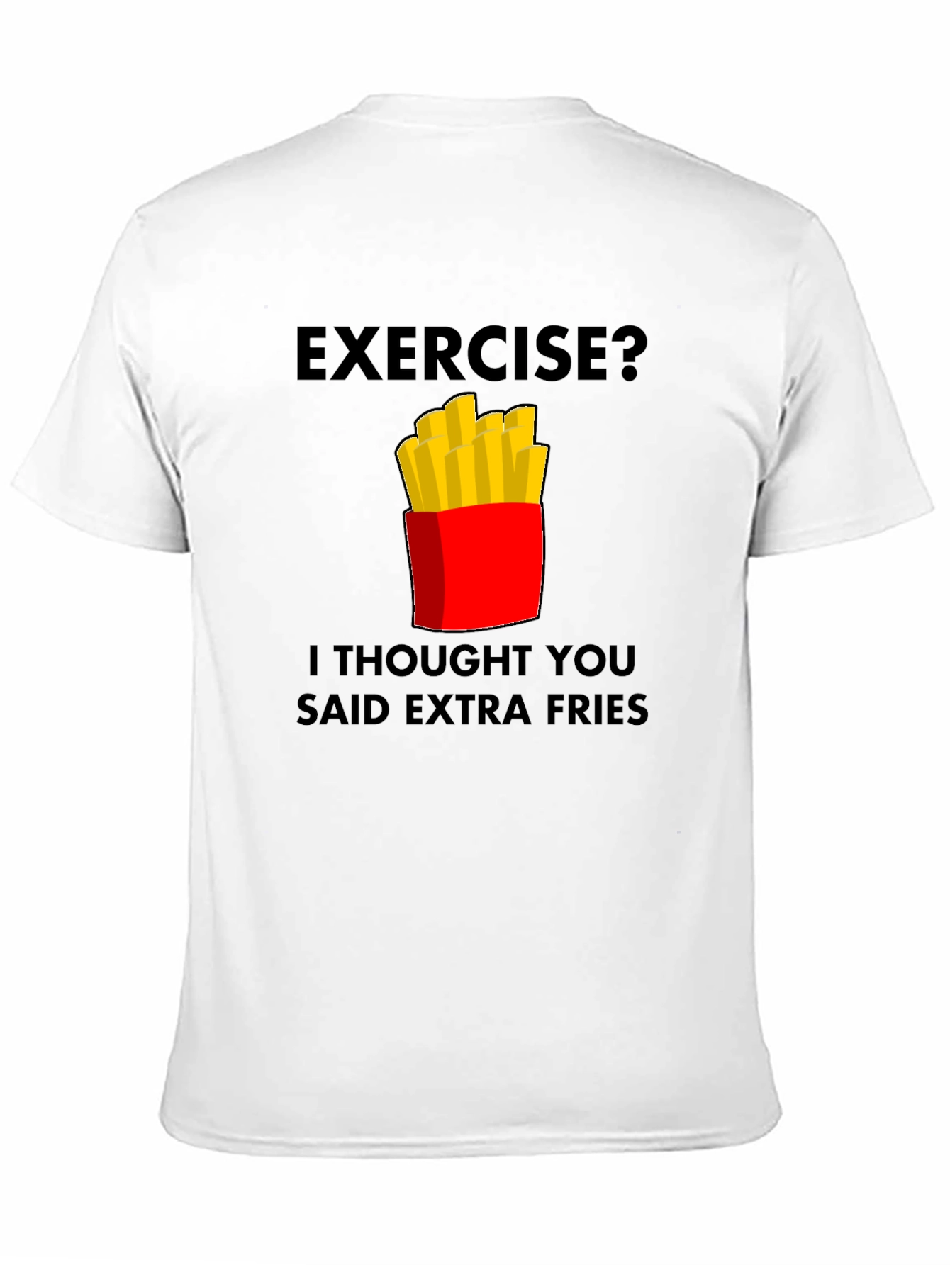 Black Funny Extra Fries Graphic T-Shirt view 11