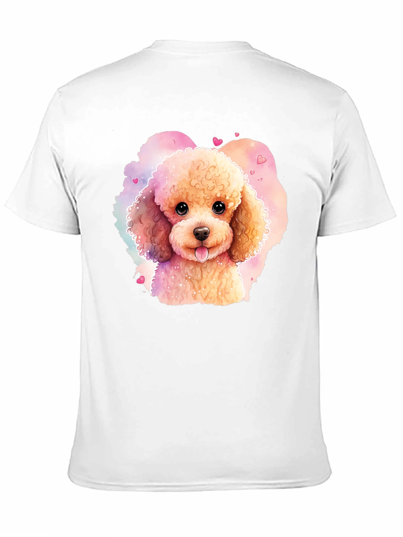 Black Cute Poodle Watercolor T-Shirt view 11