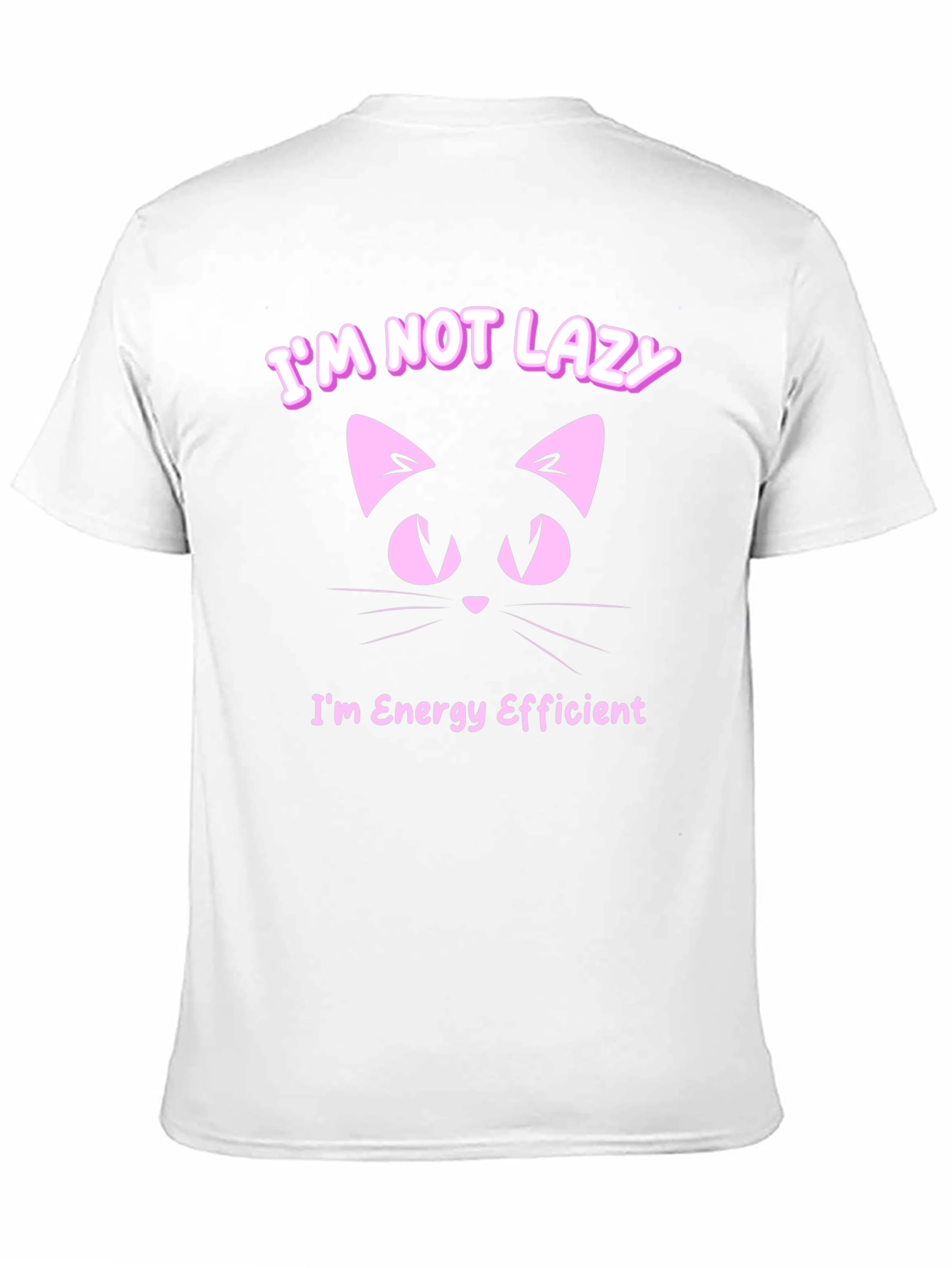 Black I'm Not Lazy Cat T-Shirt view 11