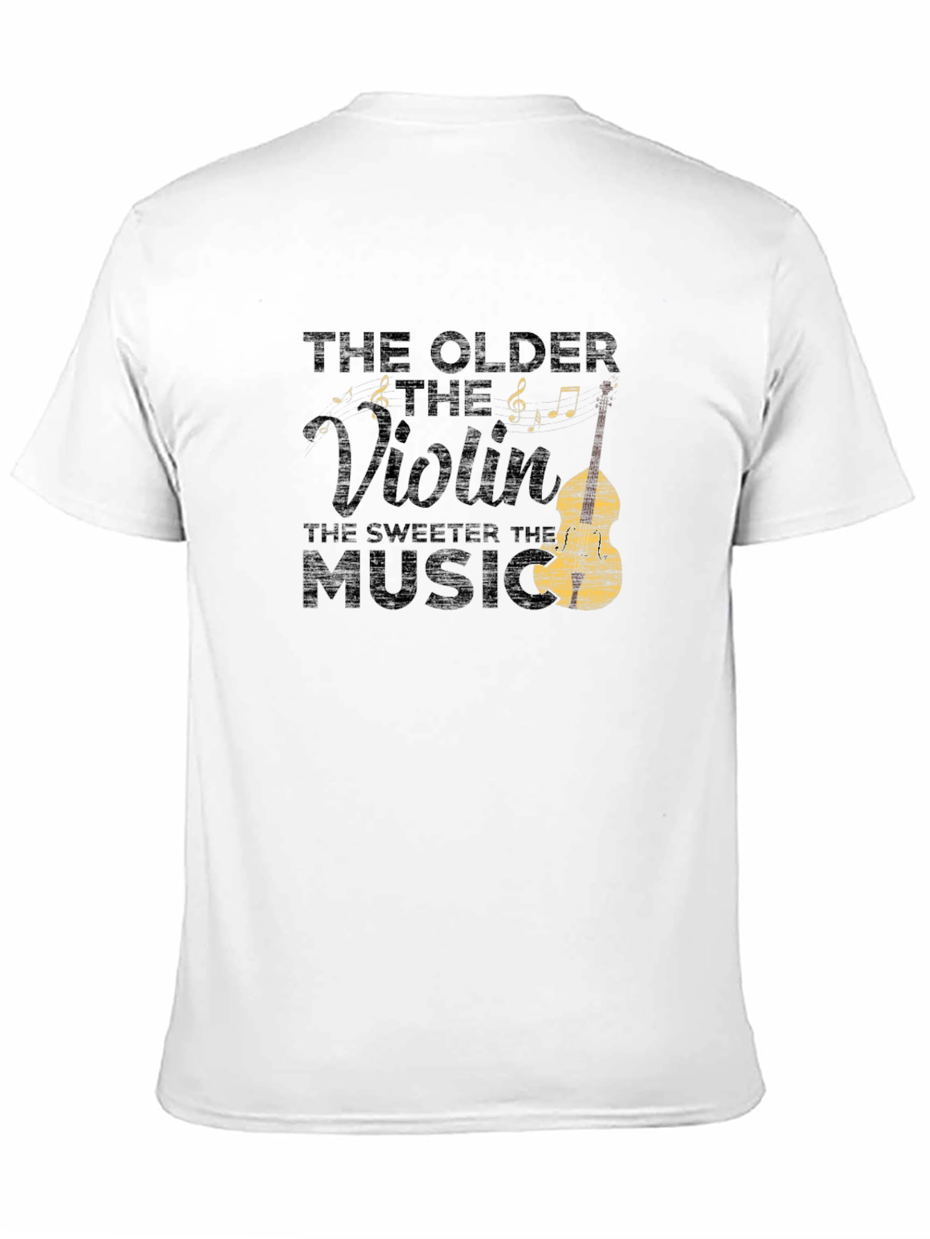 Black Vintage Violin Music T-Shirt - The Older The Violin view 11