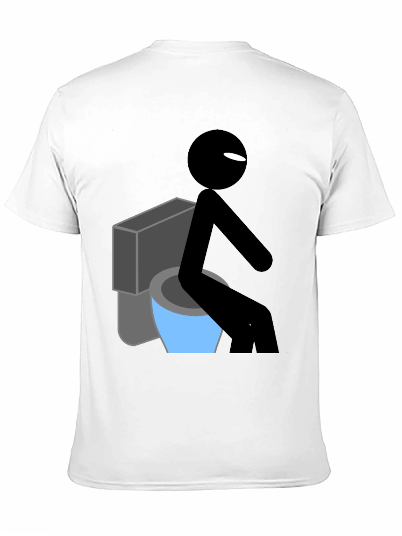 Black Toilet Humor Graphic Tee - Funny Stick Figure Shirt view 11