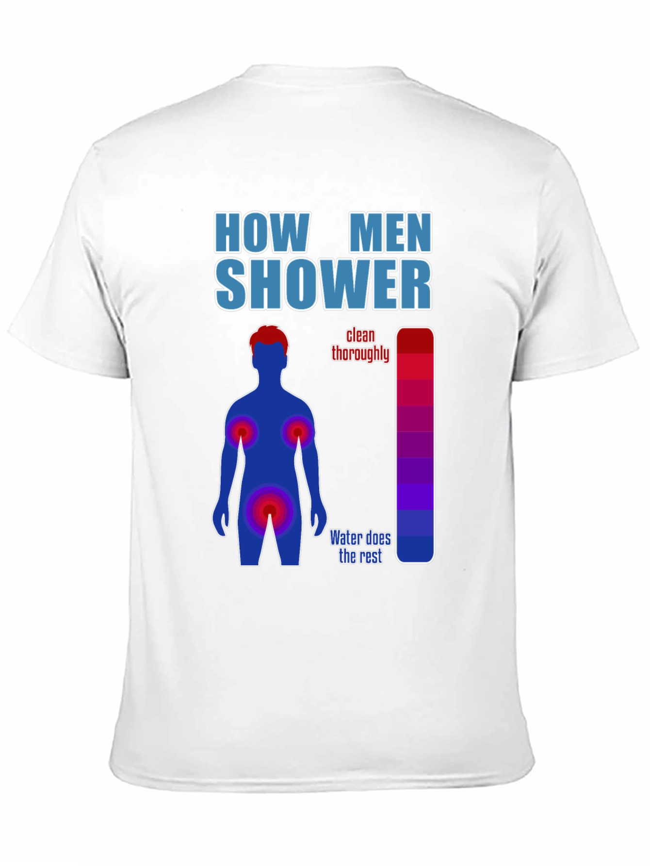 Black Humorous Men's Shower Guide T-Shirt view 11