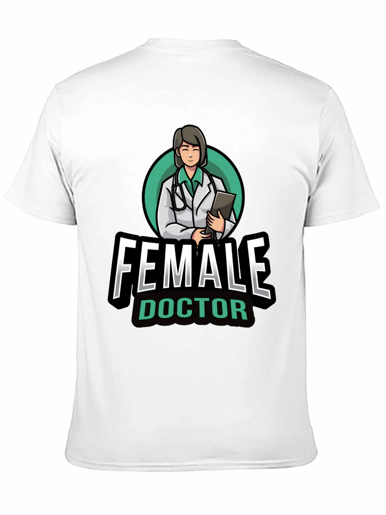 Black Female Doctor Graphic T-Shirt - Novelty Medical Apparel view 11