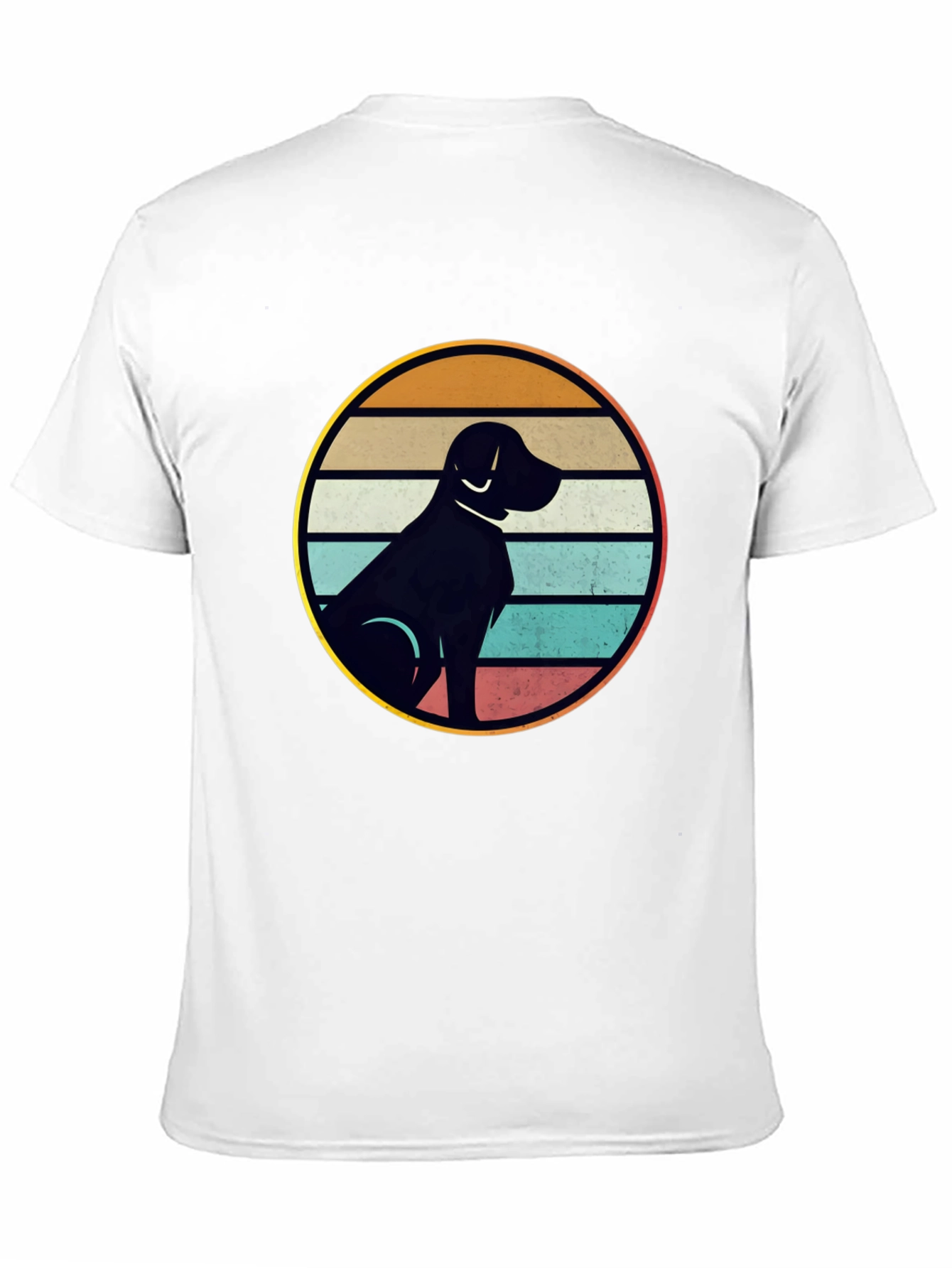 Black Retro Dog Silhouette T-Shirt view 11
