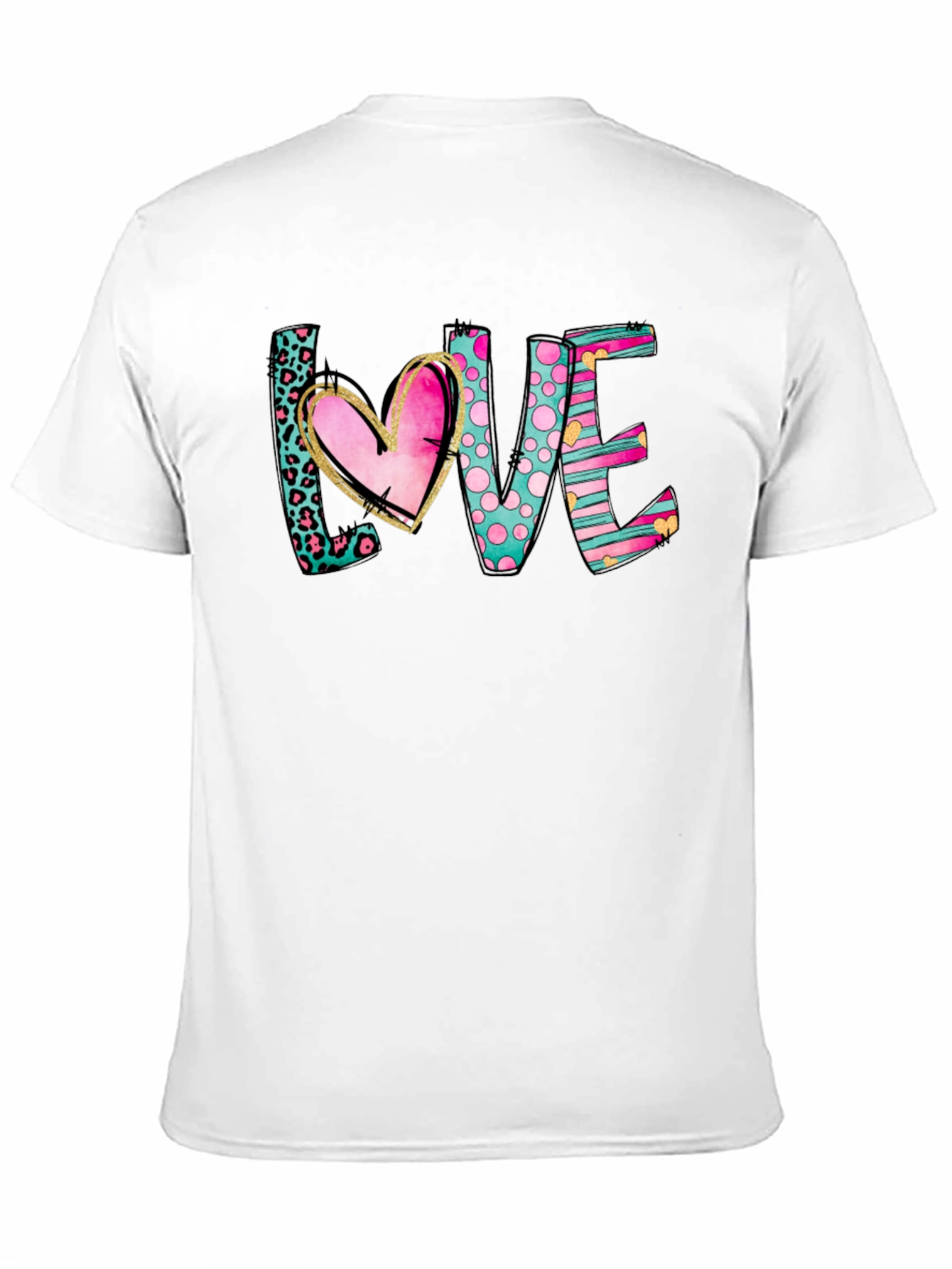 Black LOVE T-Shirt - Heart Design view 11