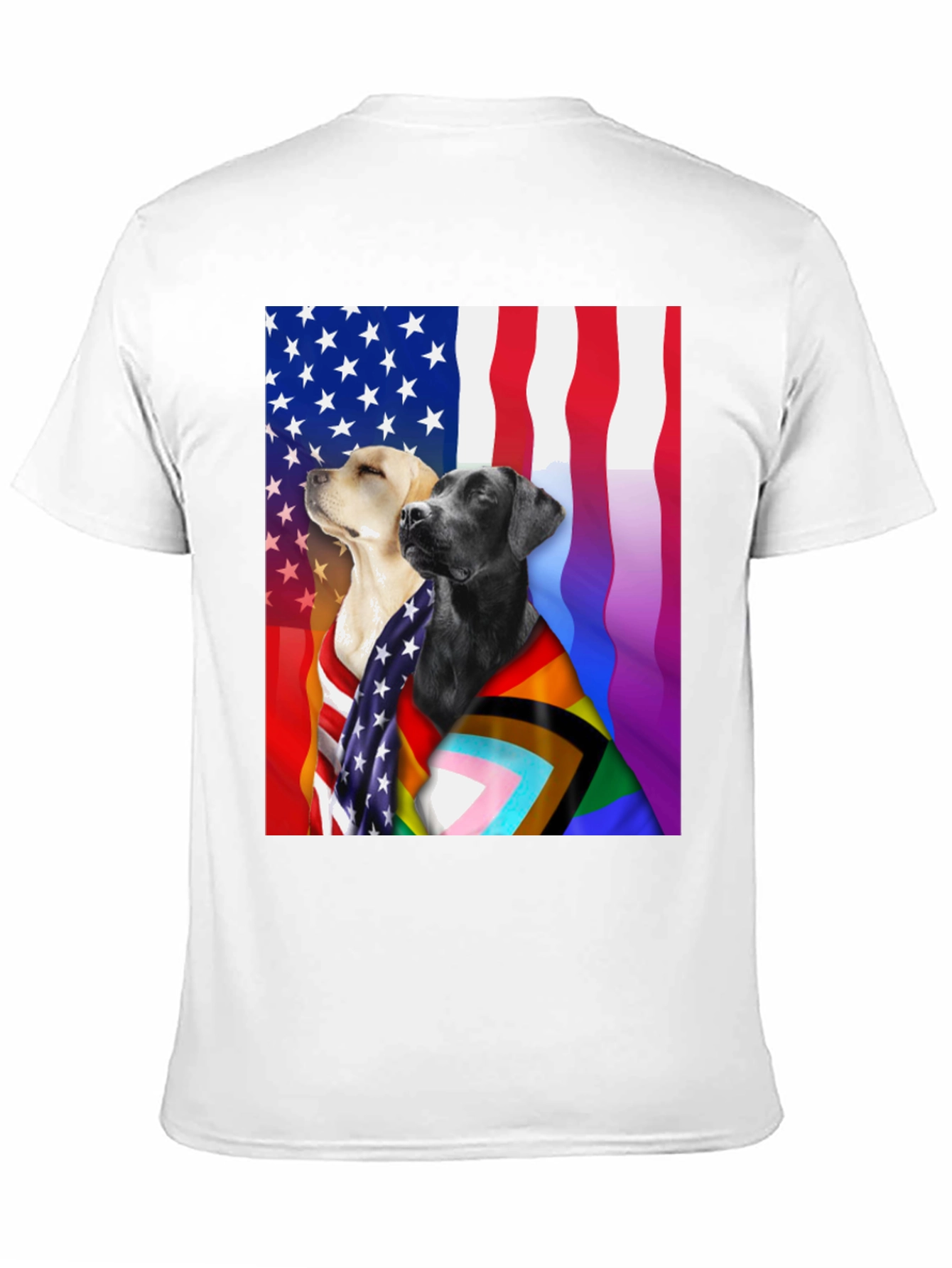 Black Patriotic Pride Dogs T-Shirt - American & LGBTQ+ Flags view 11