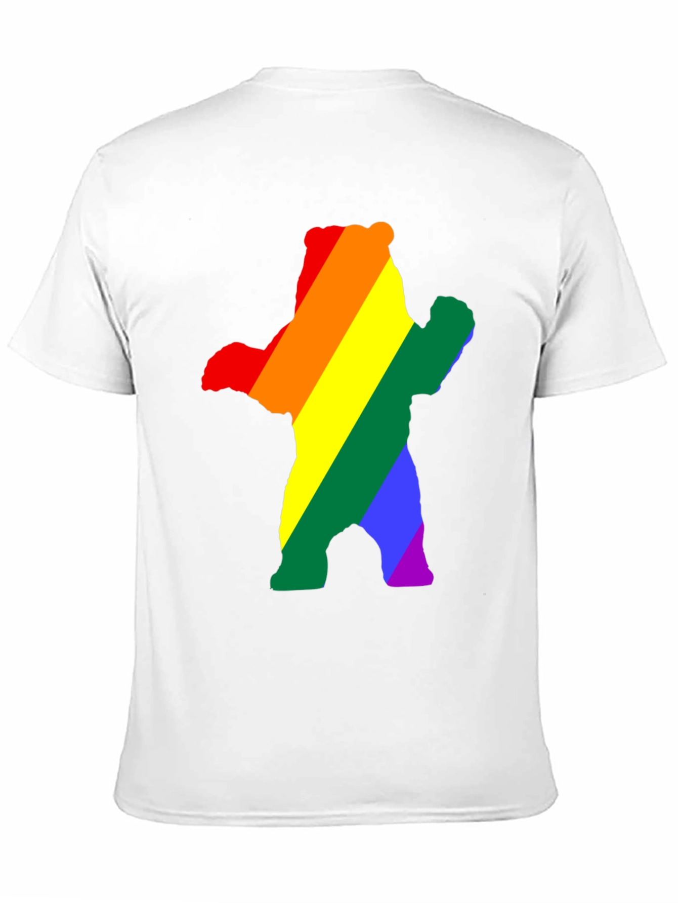 Black Rainbow Bear Pride T-Shirt - Black Crew Neck Cotton Tee view 11