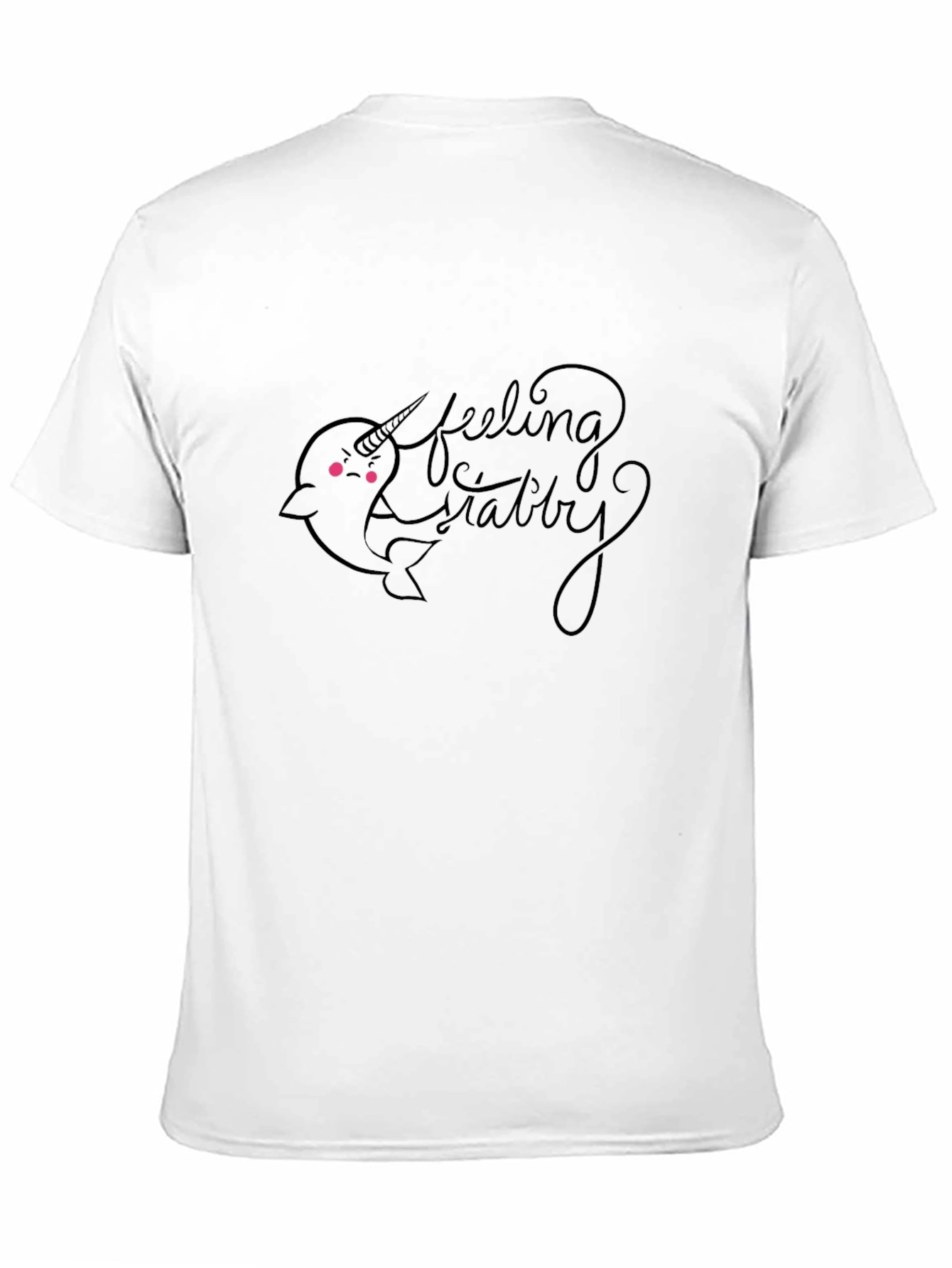 Black Feeling Stabby Narwhal Graphic T-Shirt view 11