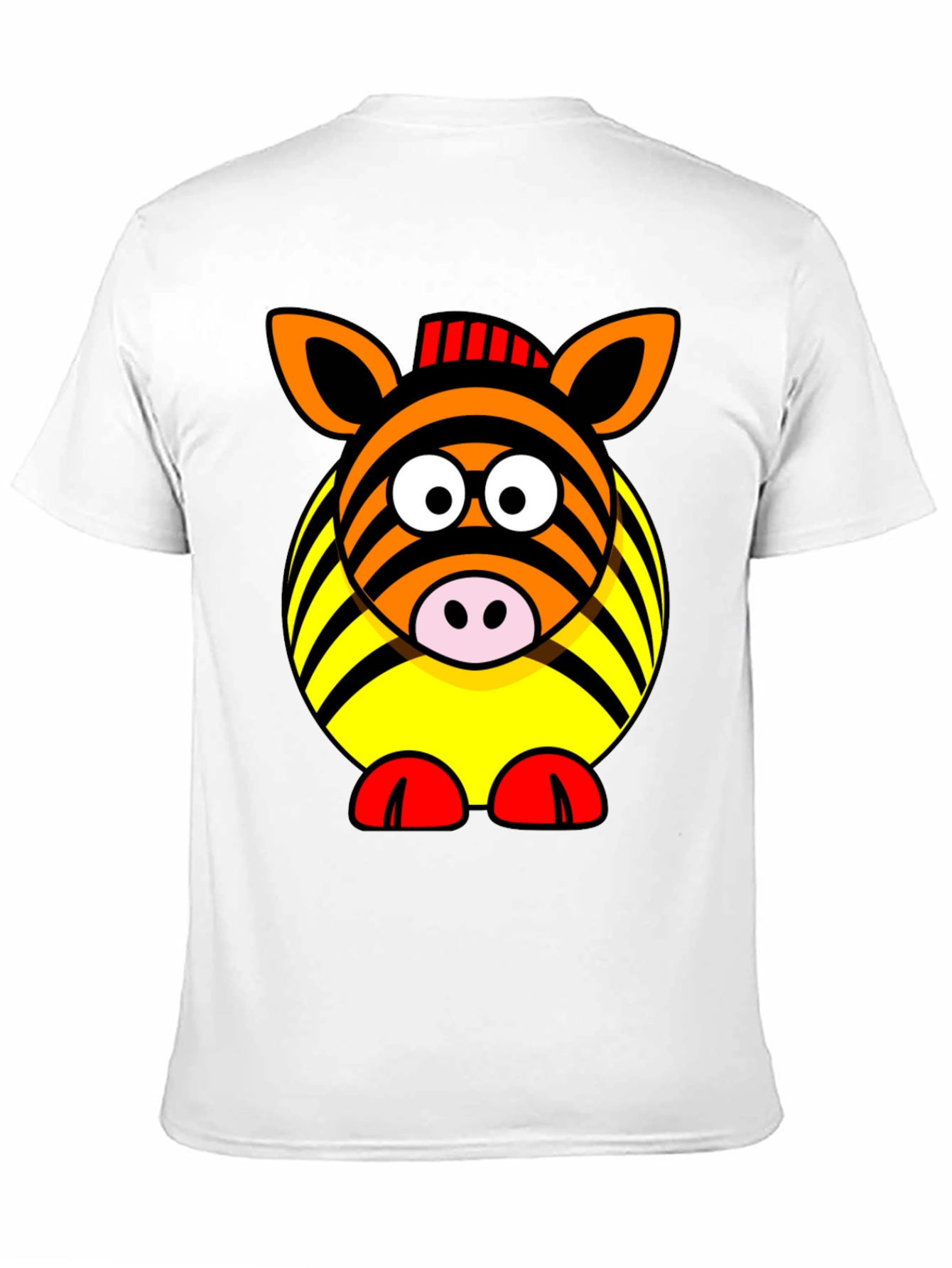 Black Zebra Cartoon Graphic Black T-Shirt view 11