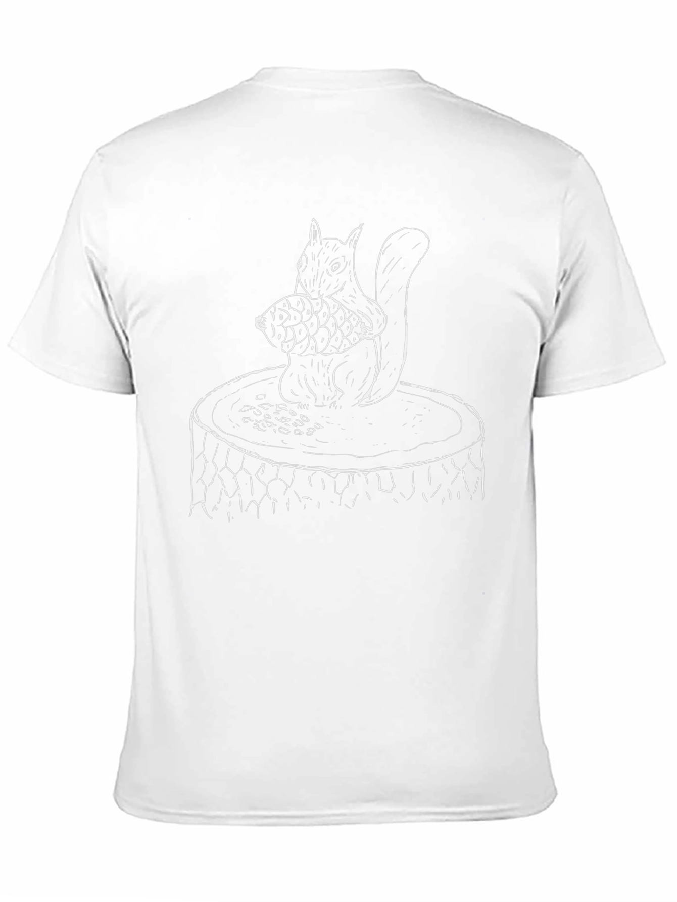 Black Squirrel Holding Fish Graphic Tee - Black view 11