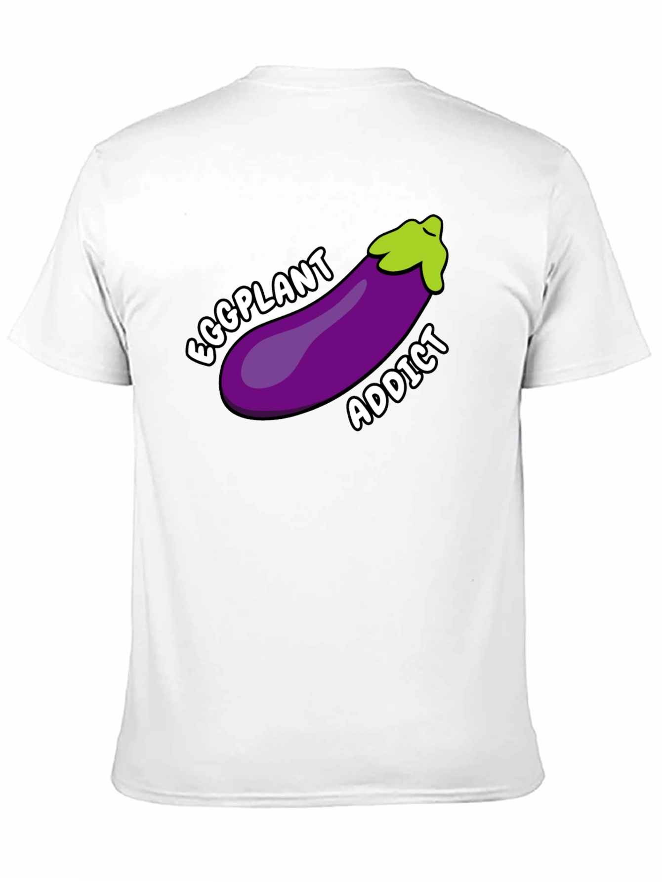 Black Eggplant Addict T-Shirt Funny Humor Graphic Tee view 11
