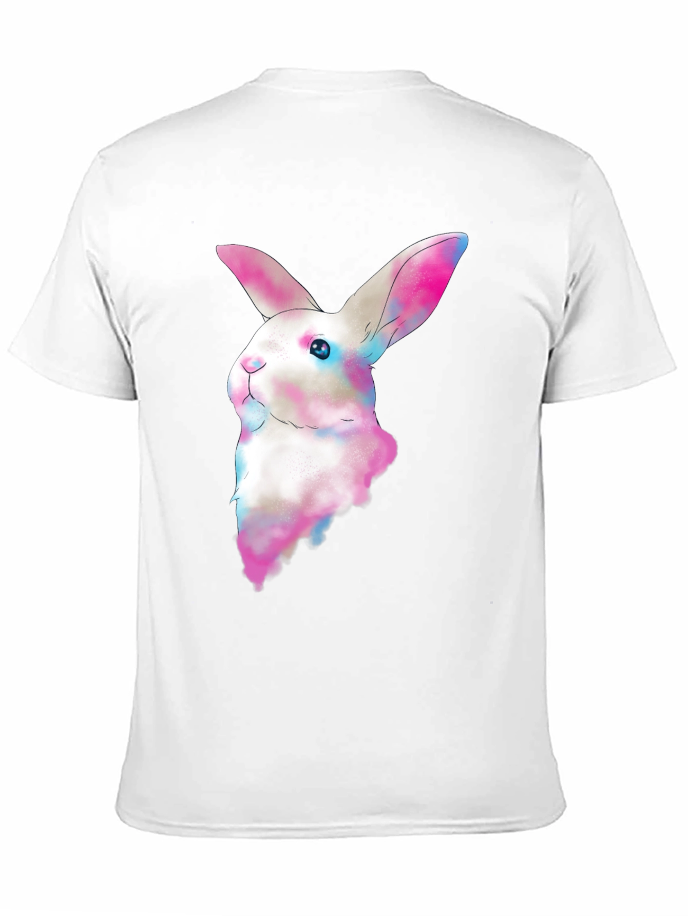 Black Watercolor Bunny T-Shirt - Soft Cotton Tee view 11