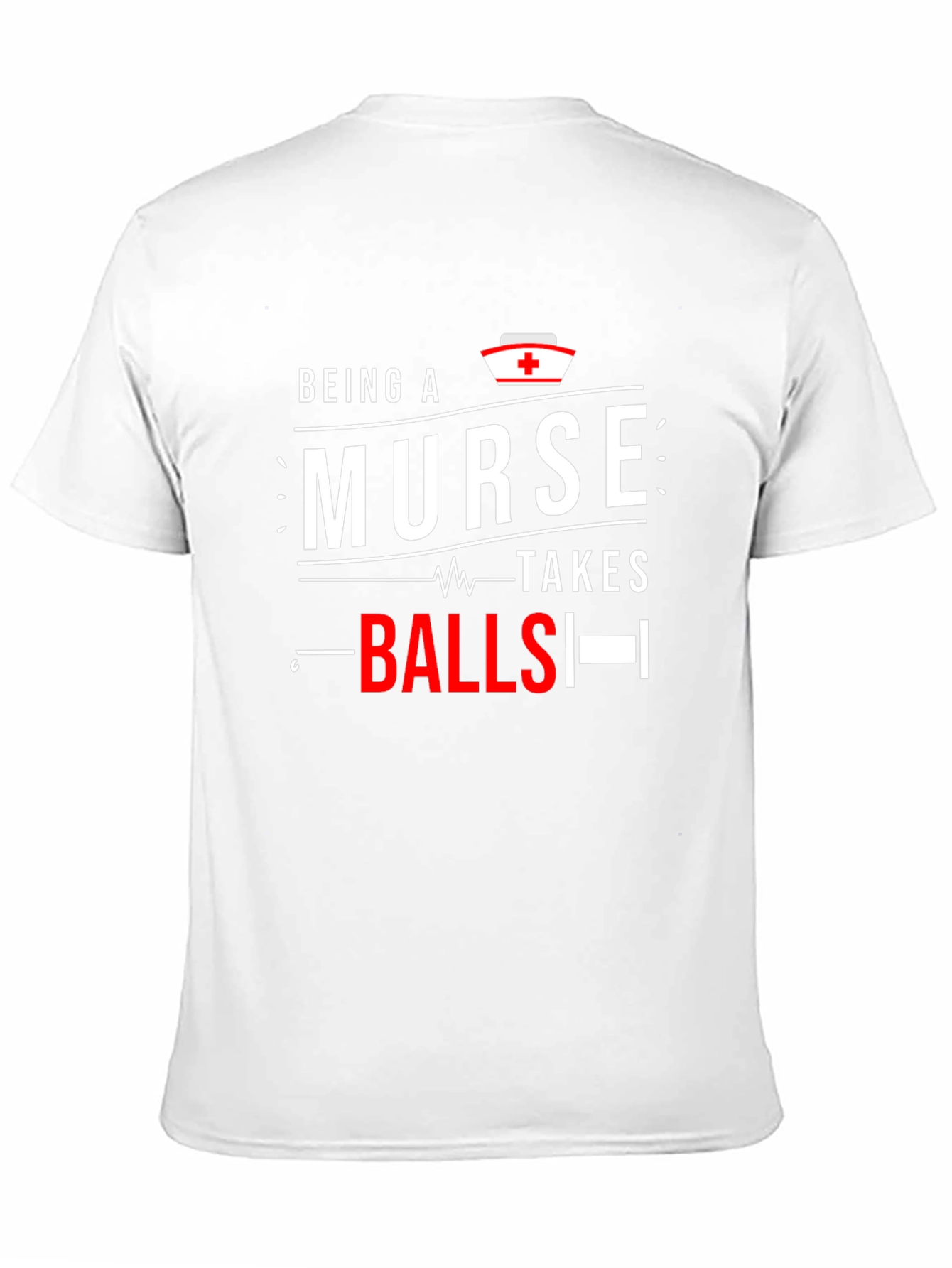 Black Being A Nurse Takes Balls Graphic Tee view 11
