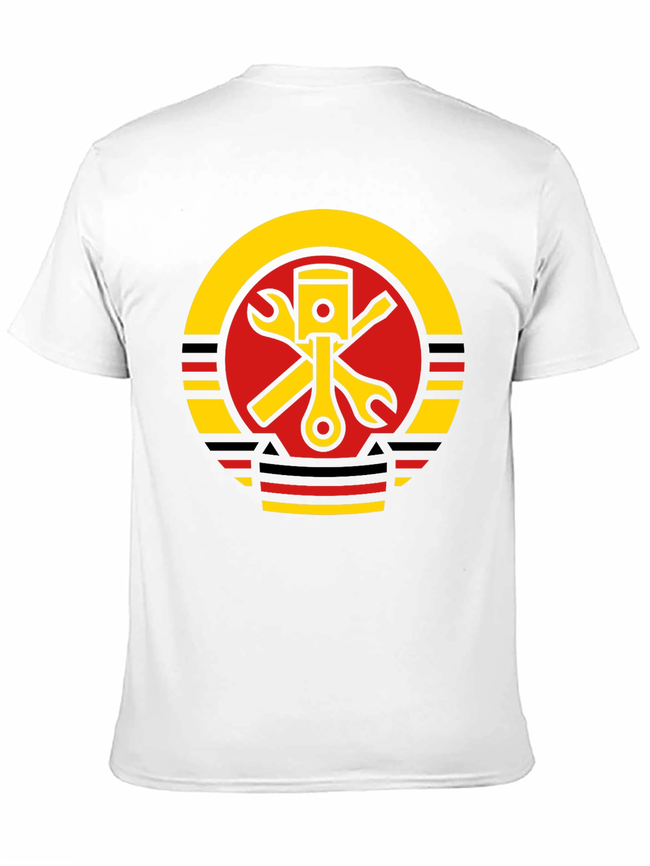 Black Piston Wrench Graphic Tee - Black Cotton Mechanic T-Shirt view 11