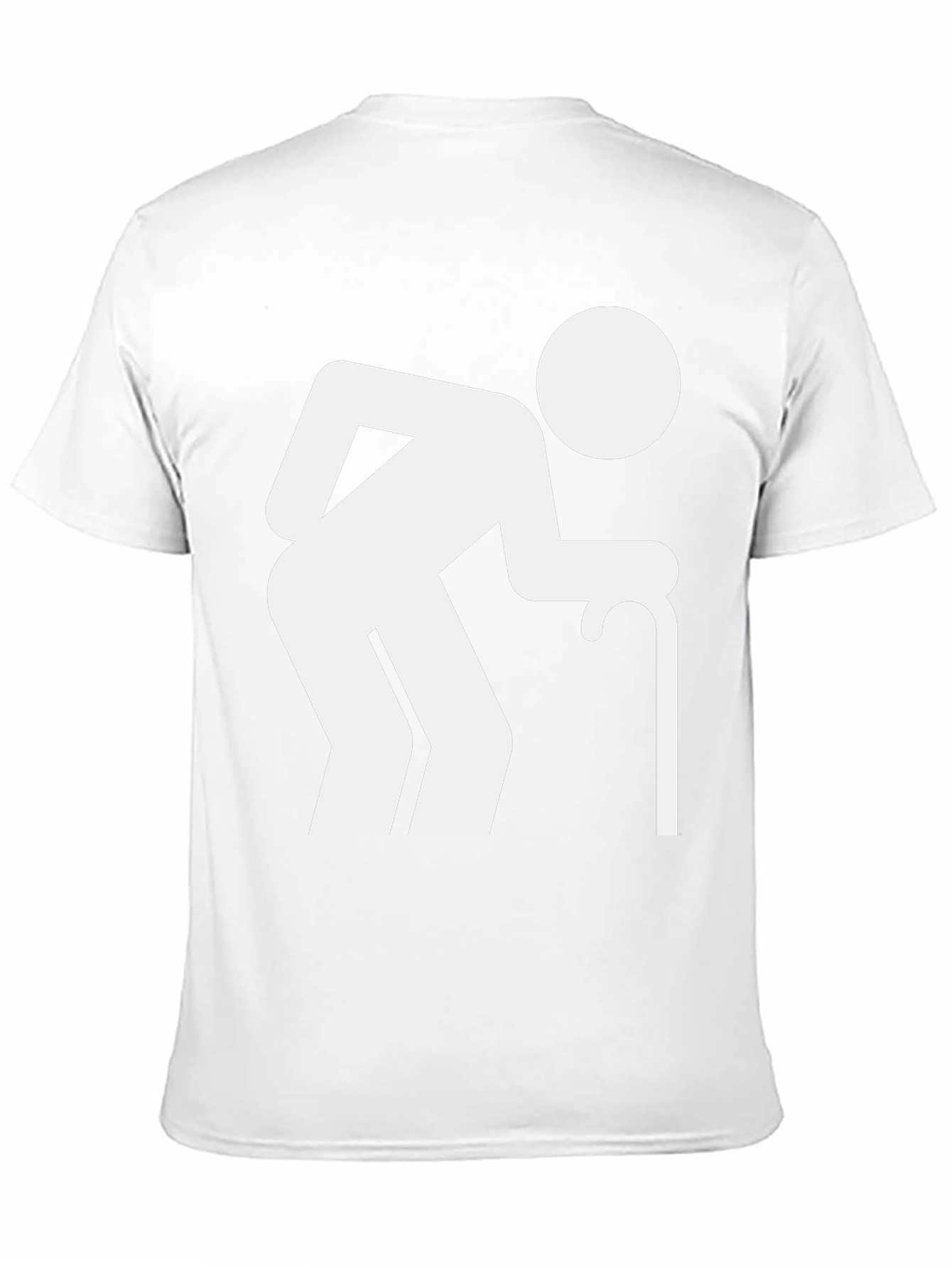 Black Funny Old Man Stick Figure Black T-Shirt view 11