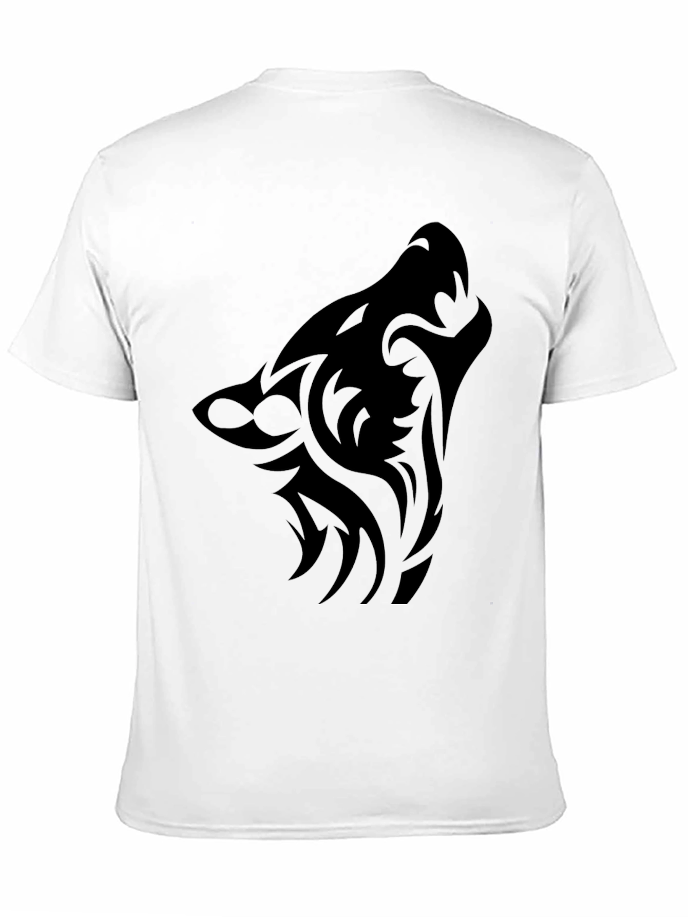 Black Black Tribal Wolf T-Shirt view 11