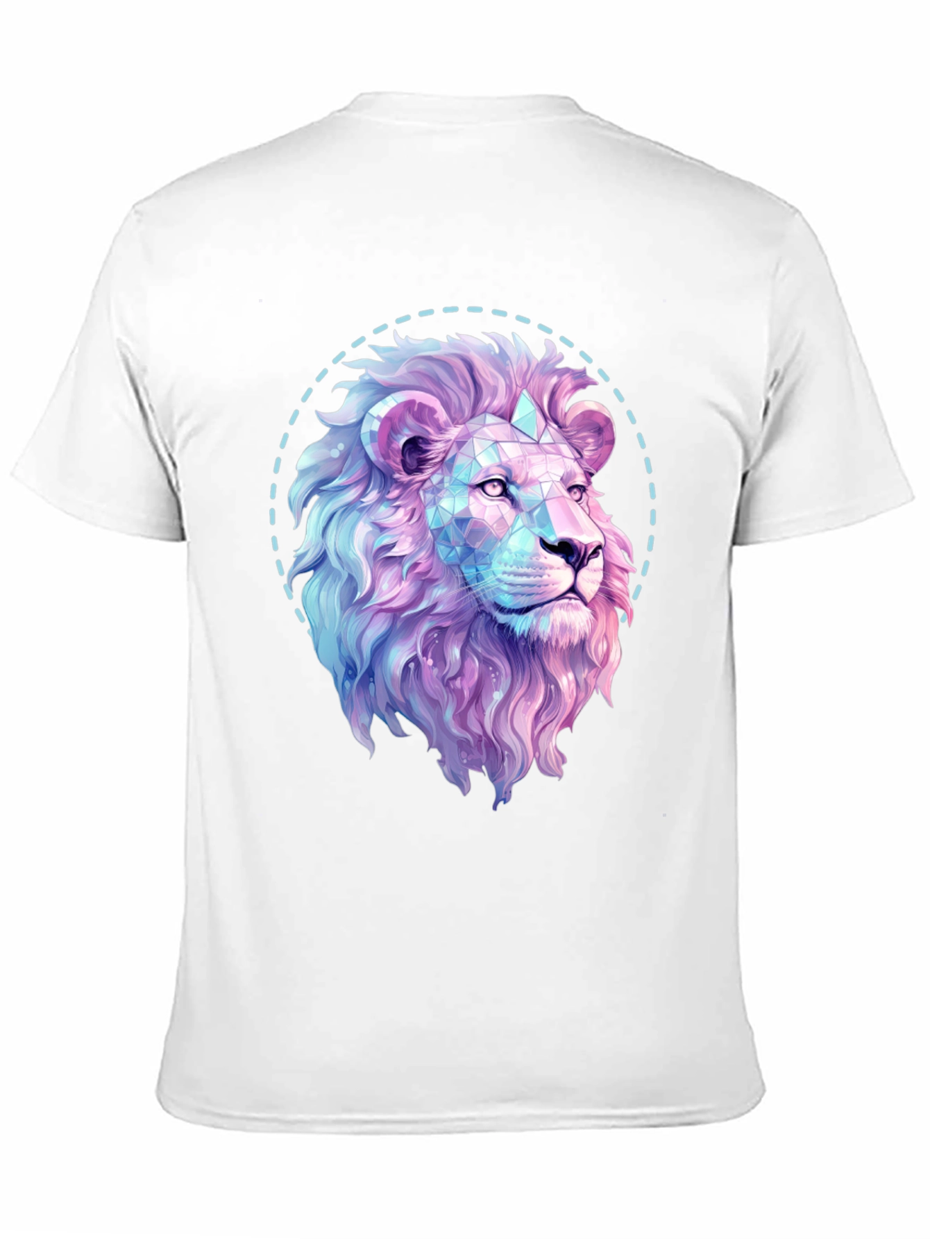 Black Geometric Lion Graphic Print Black T-Shirt view 11