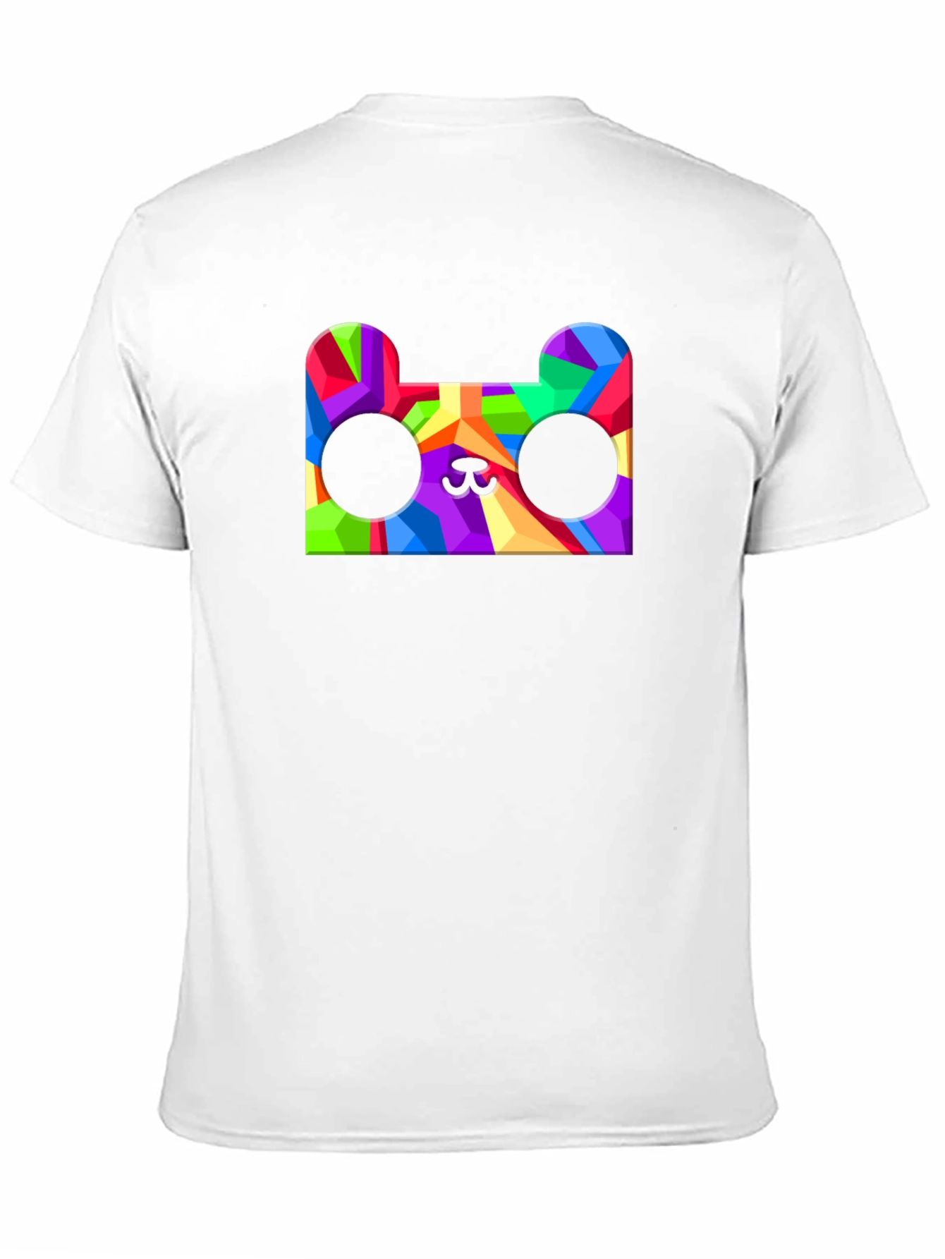 Black Geometric Bear Head Graphic Tee - Men's Black T-Shirt view 11