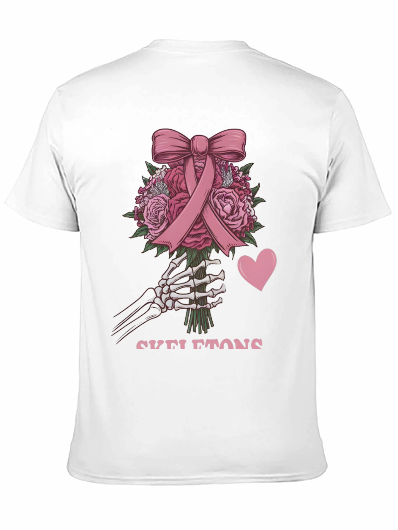 Black Skeleton Bouquet T-Shirt - Breast Cancer Awareness Tee view 11