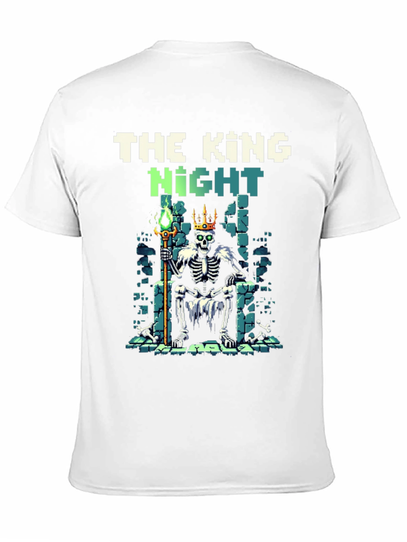 Black King Knight Pixel Art T-Shirt view 11